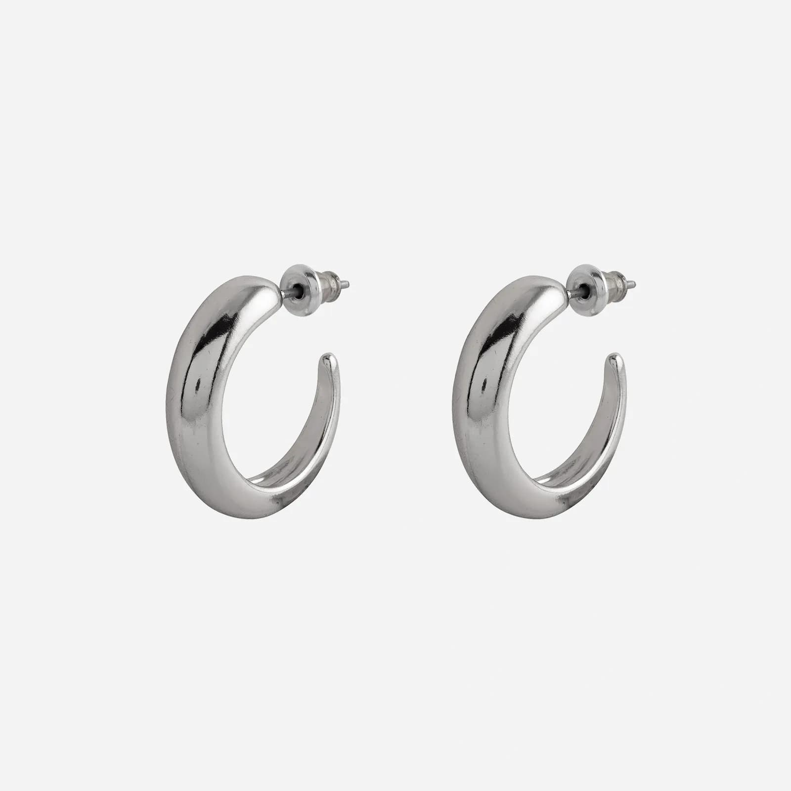 Silverfärgade örhängen - öppna hoops 15 mm
