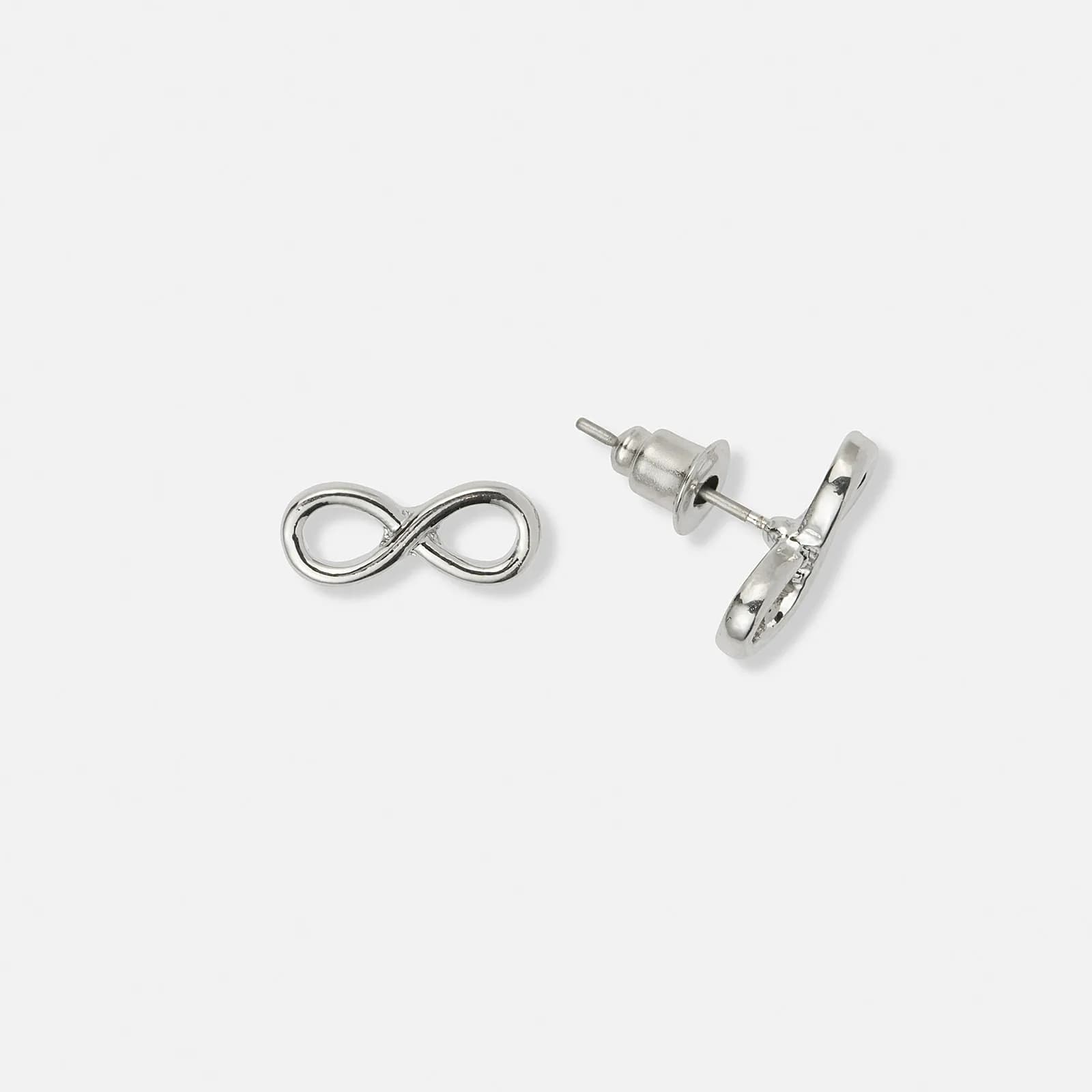 Silverfärgade örhängen, släta infinitysymboler - 12 mm