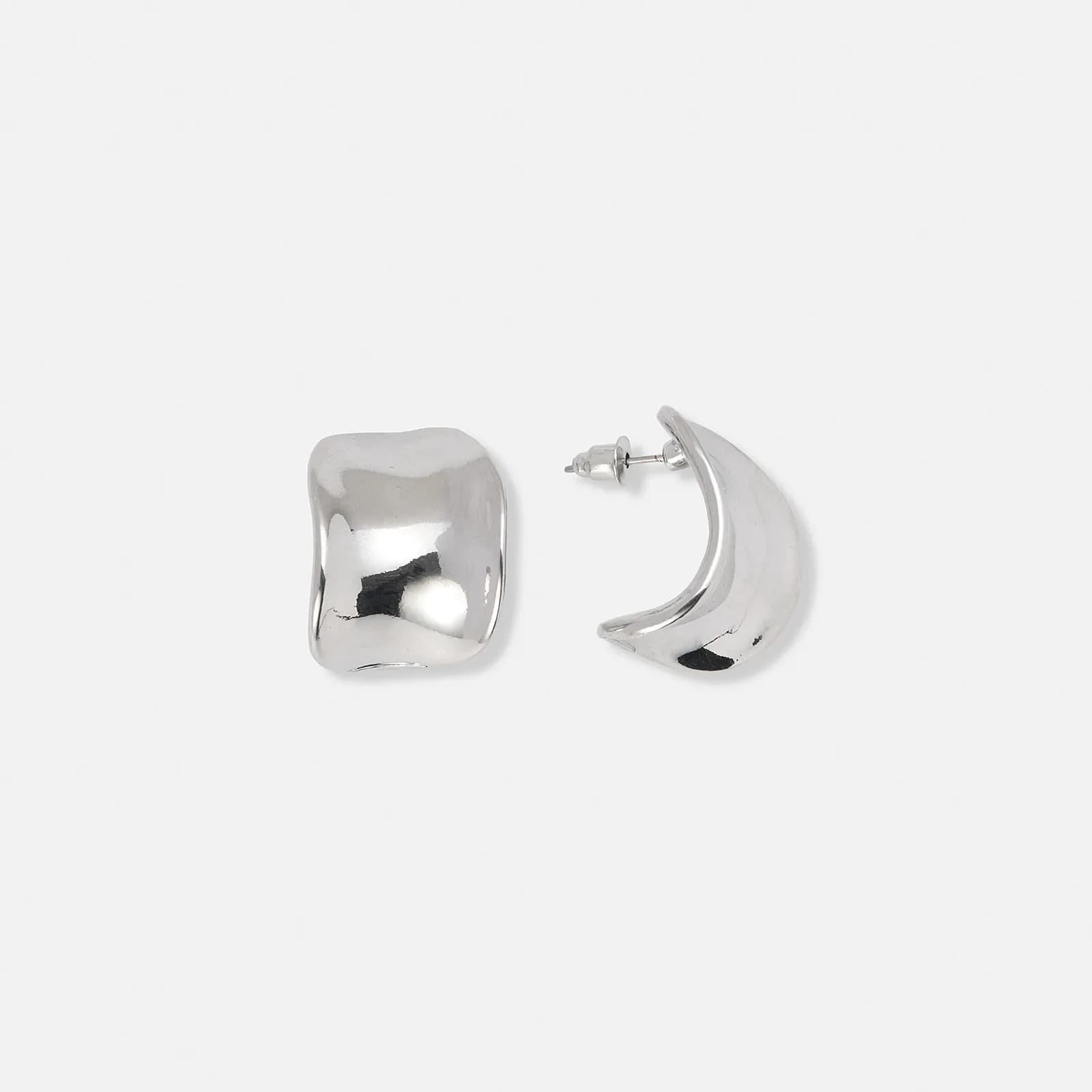 Silverfärgade C-hoops - 20mm