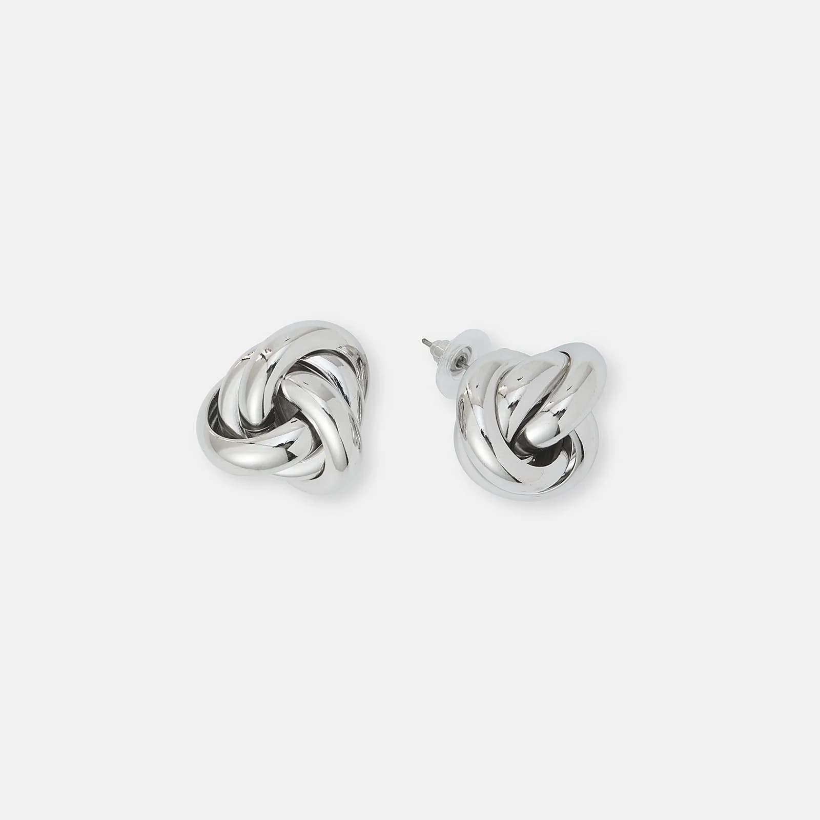 Silverfärgade örhängen, knutmodell - 2,2 cm 1