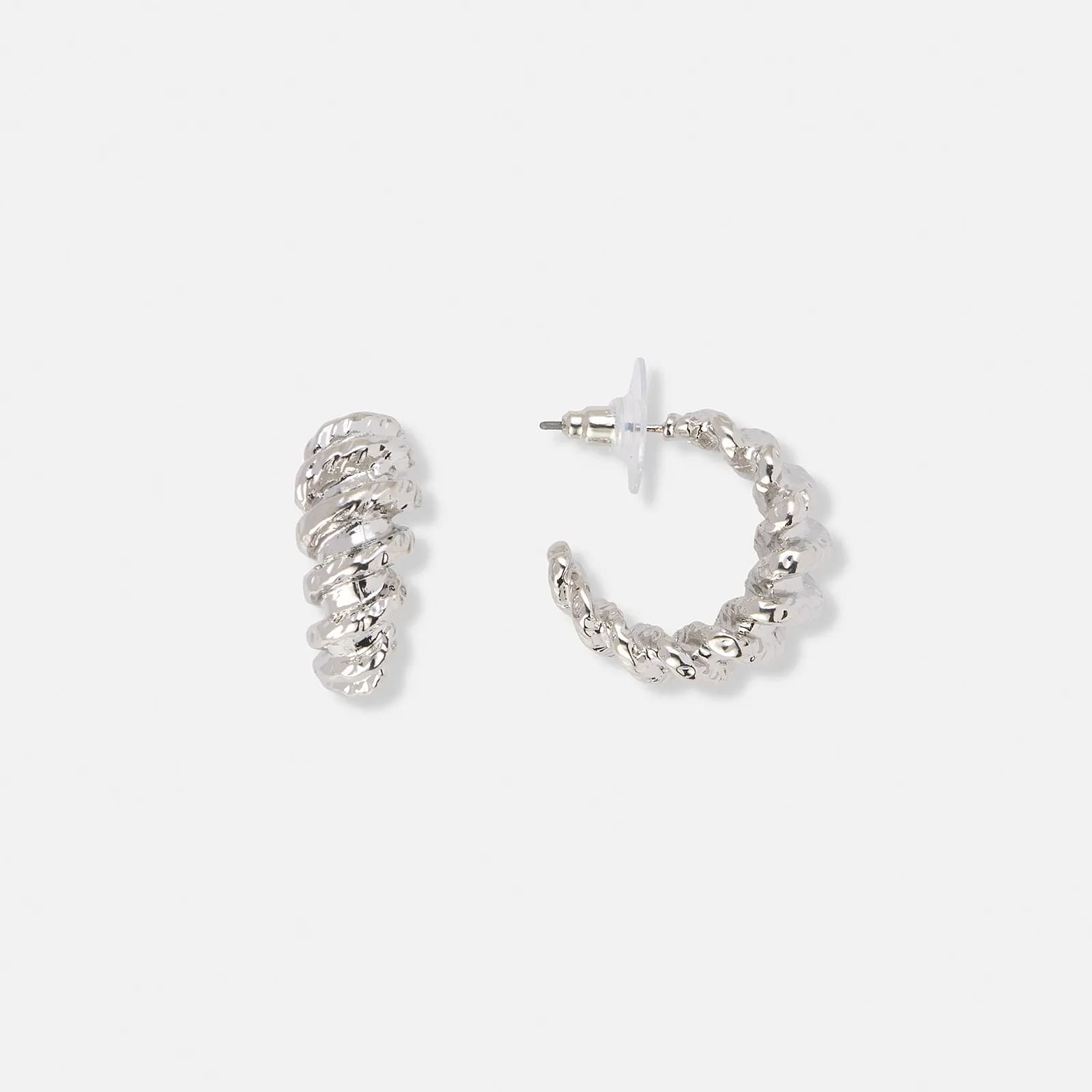 Silverfärgade hoops, vridna - 25 mm
