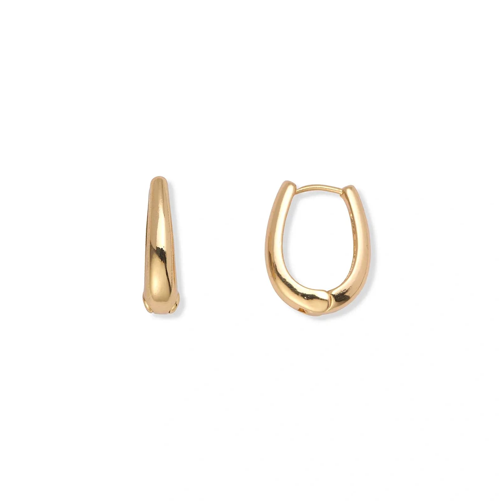 Smala guldfärgade U-formade hoops - 15x20mm