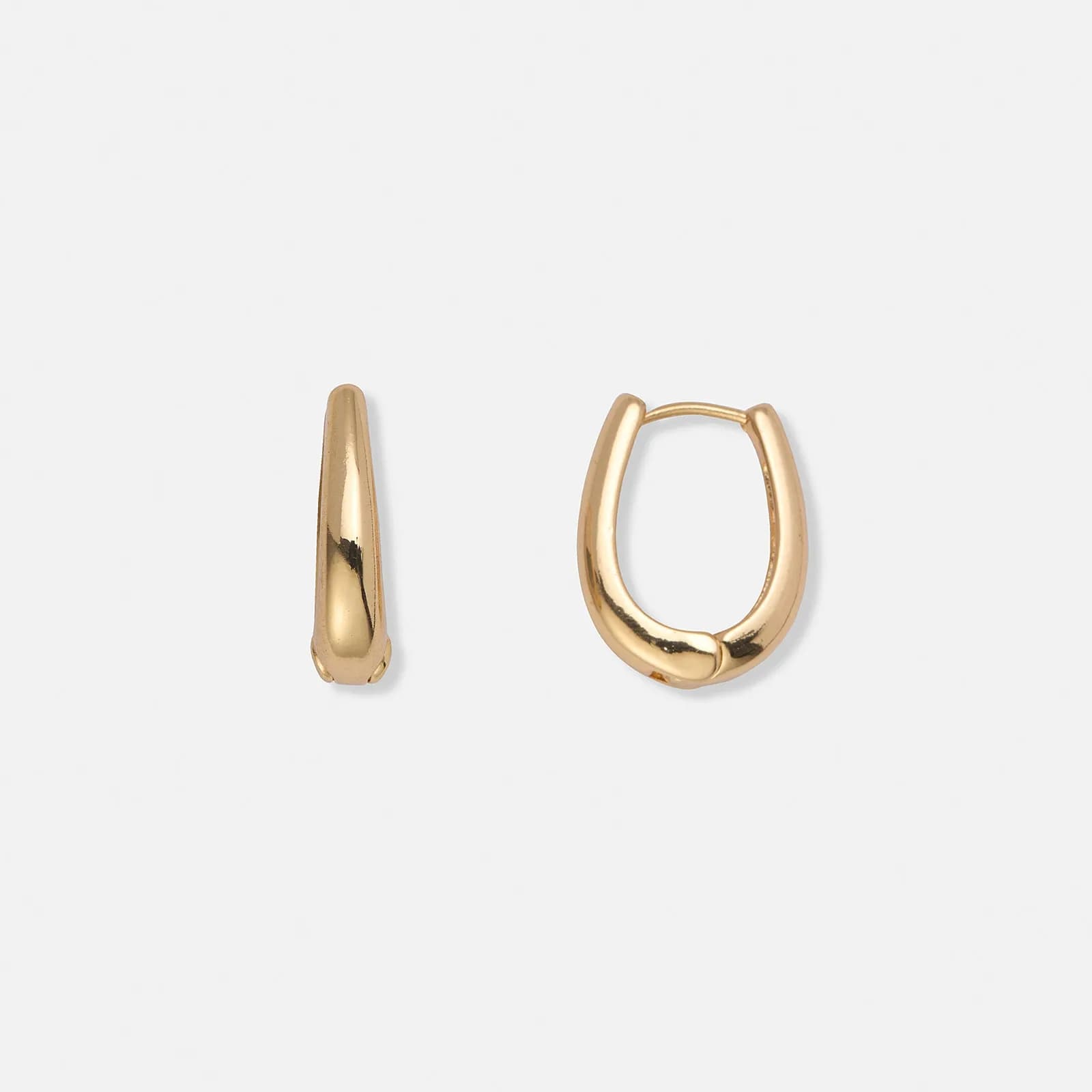Smala guldfärgade U-formade hoops - 15x20mm
