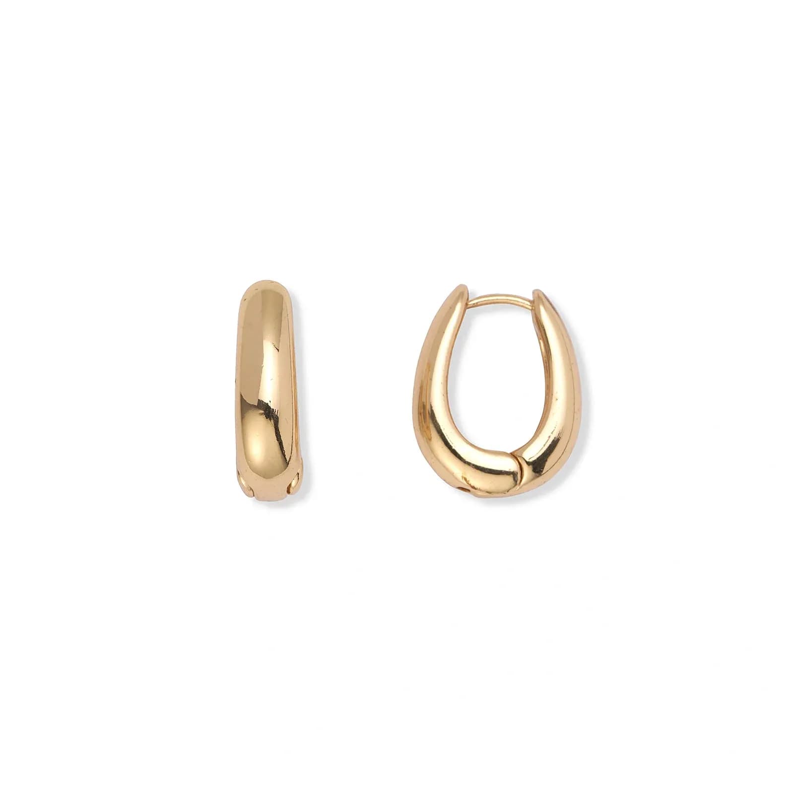 Breda guldfärgade U-formade hoops - 15x20mm