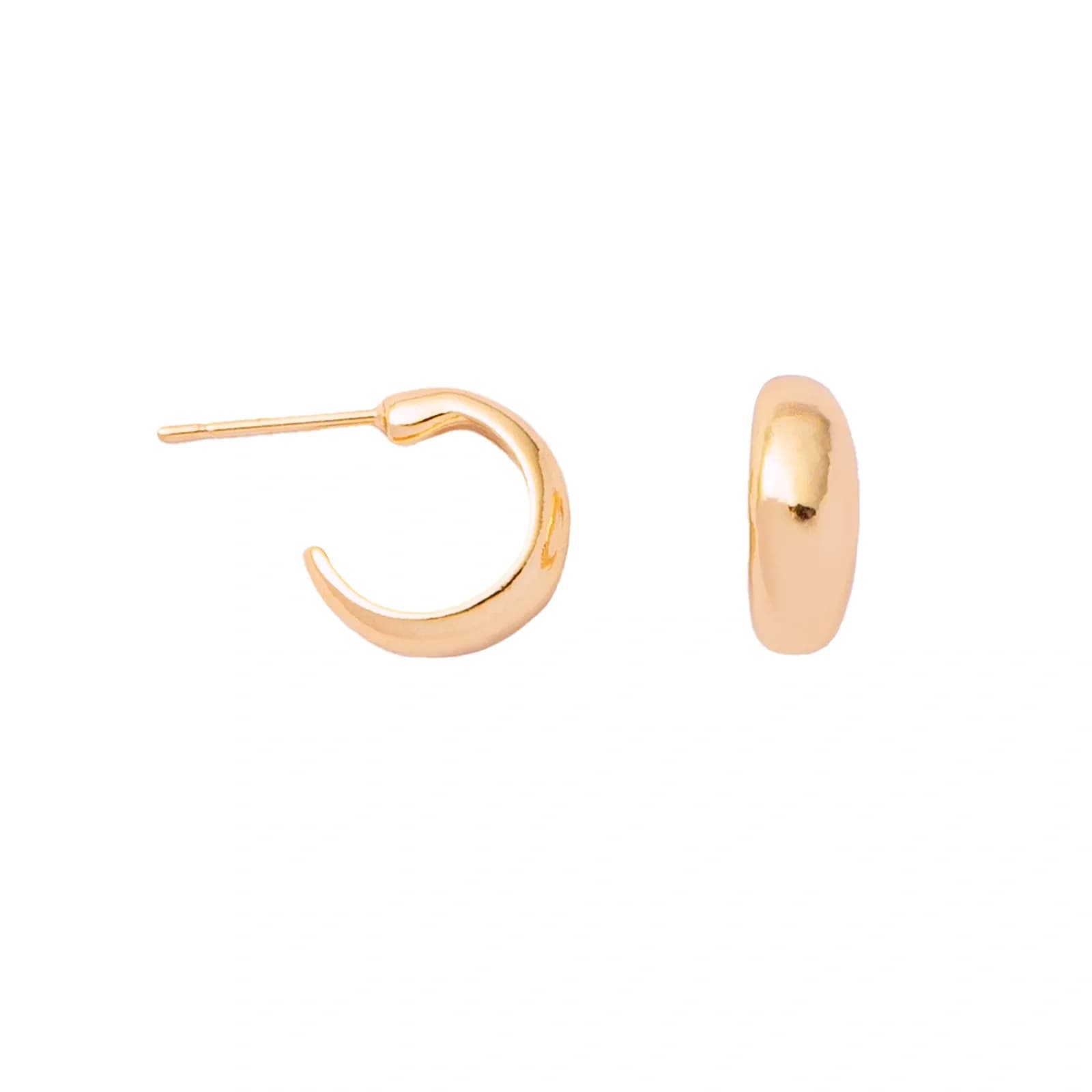 Guldfärgade örhängen, små chunky creoler – 1 cm 4