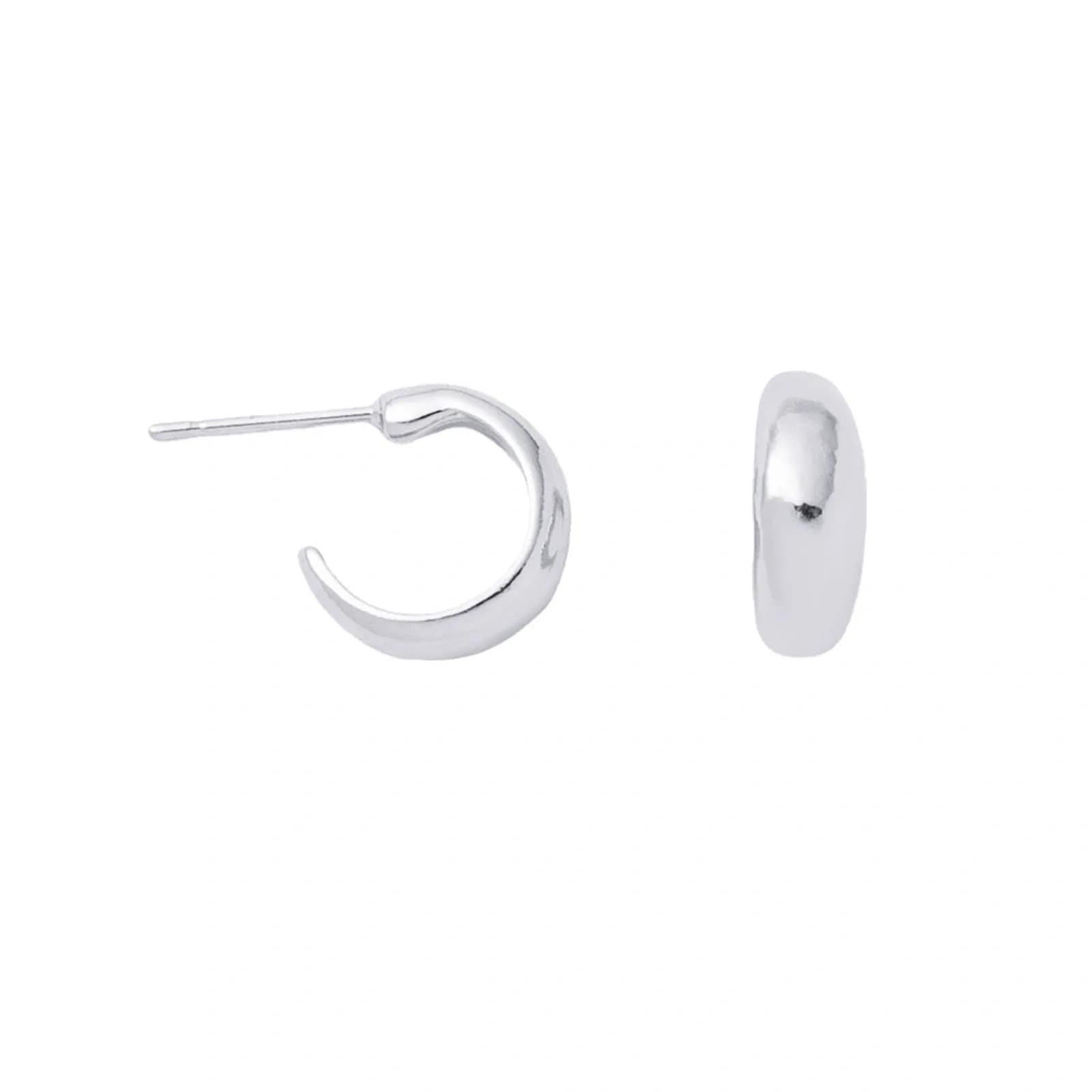 Silverfärgade örhängen, små chunky creoler – 1 cm 4