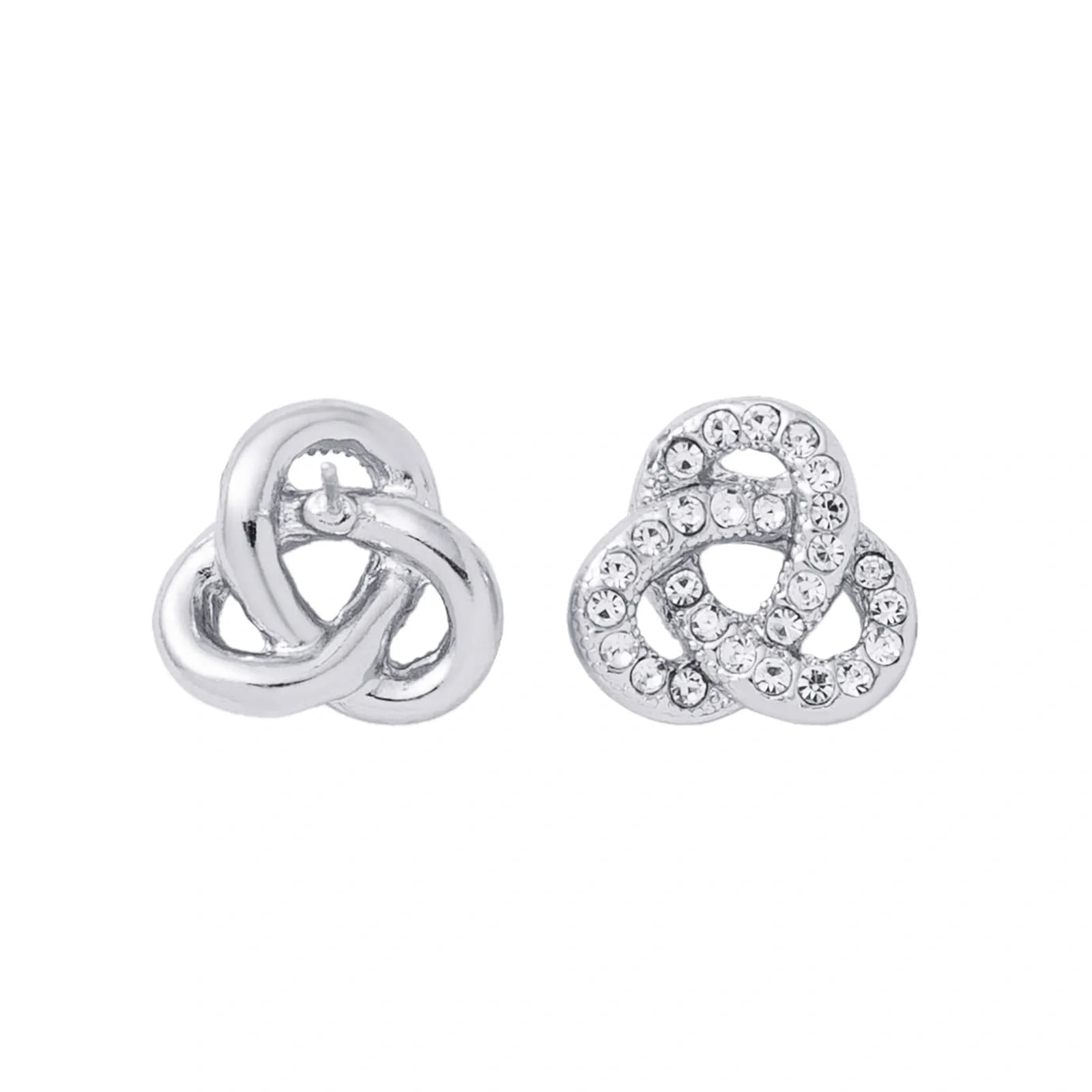 Silverfärgade örhängen, stiftörhängen flätad knut - 2 cm 4