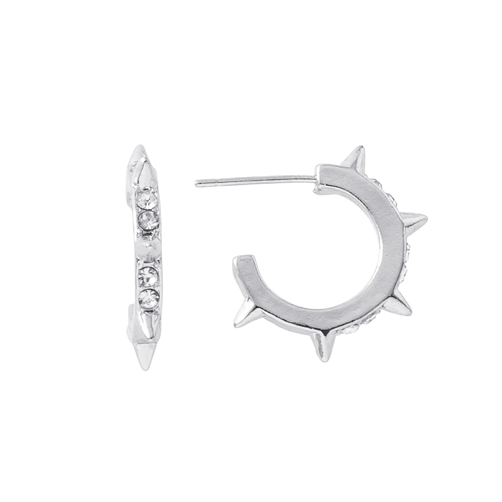 Silverfärgade örhängen hoops, piggar & glasstenar - 1cm