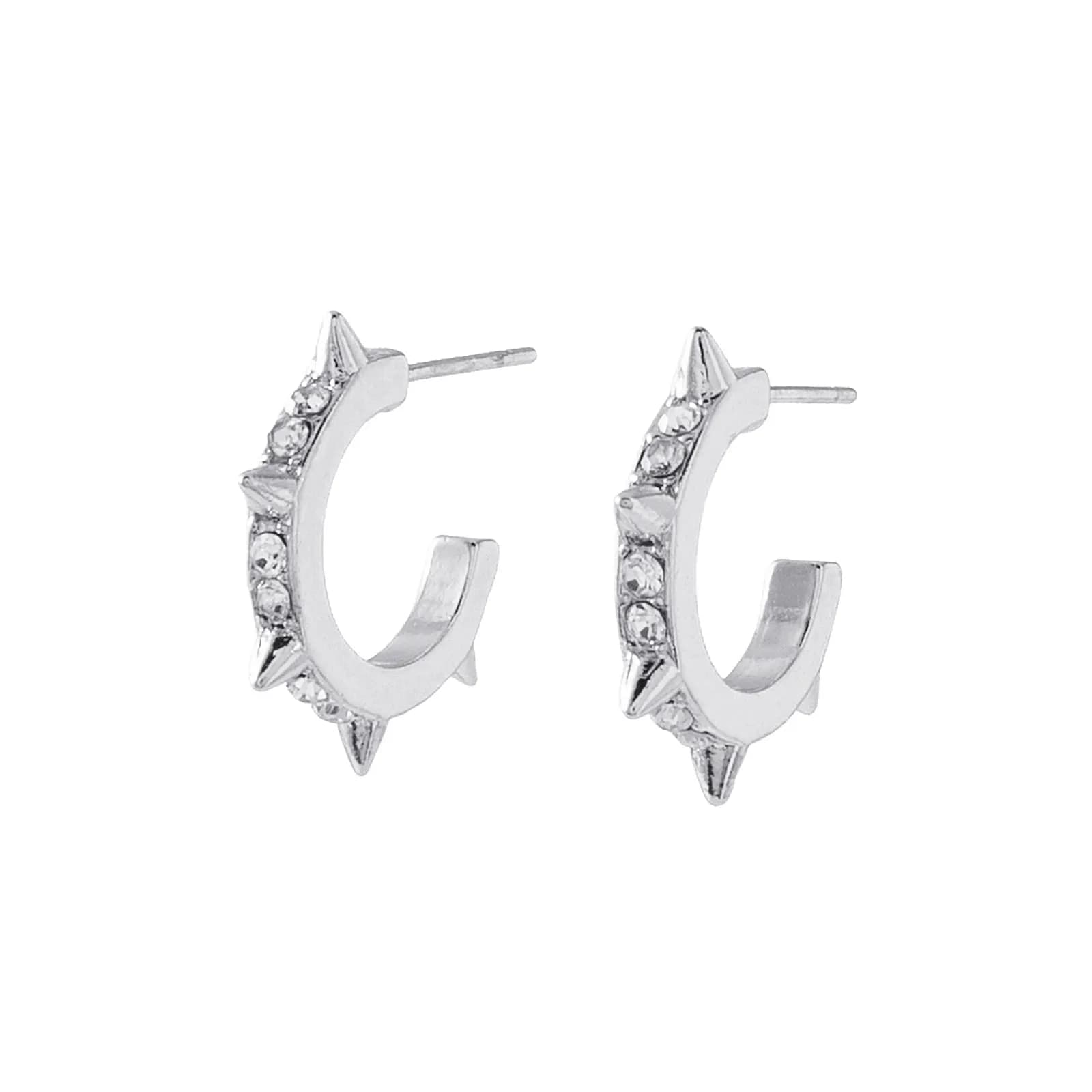 Silverfärgade örhängen hoops, piggar & glasstenar - 1cm 2