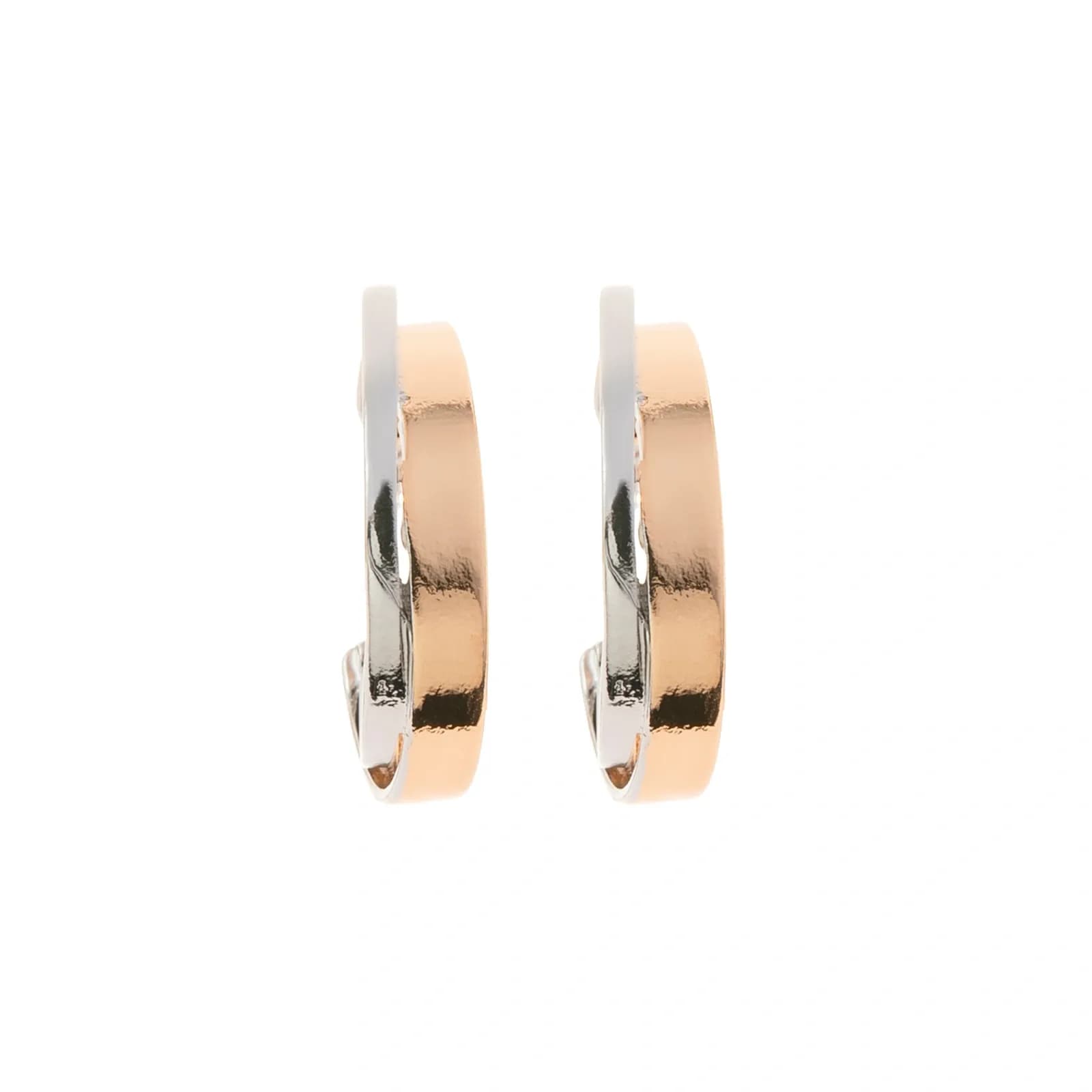 Bicolorfärgade örhängen, dubbla hoops - 0,7x1,8 cm 2