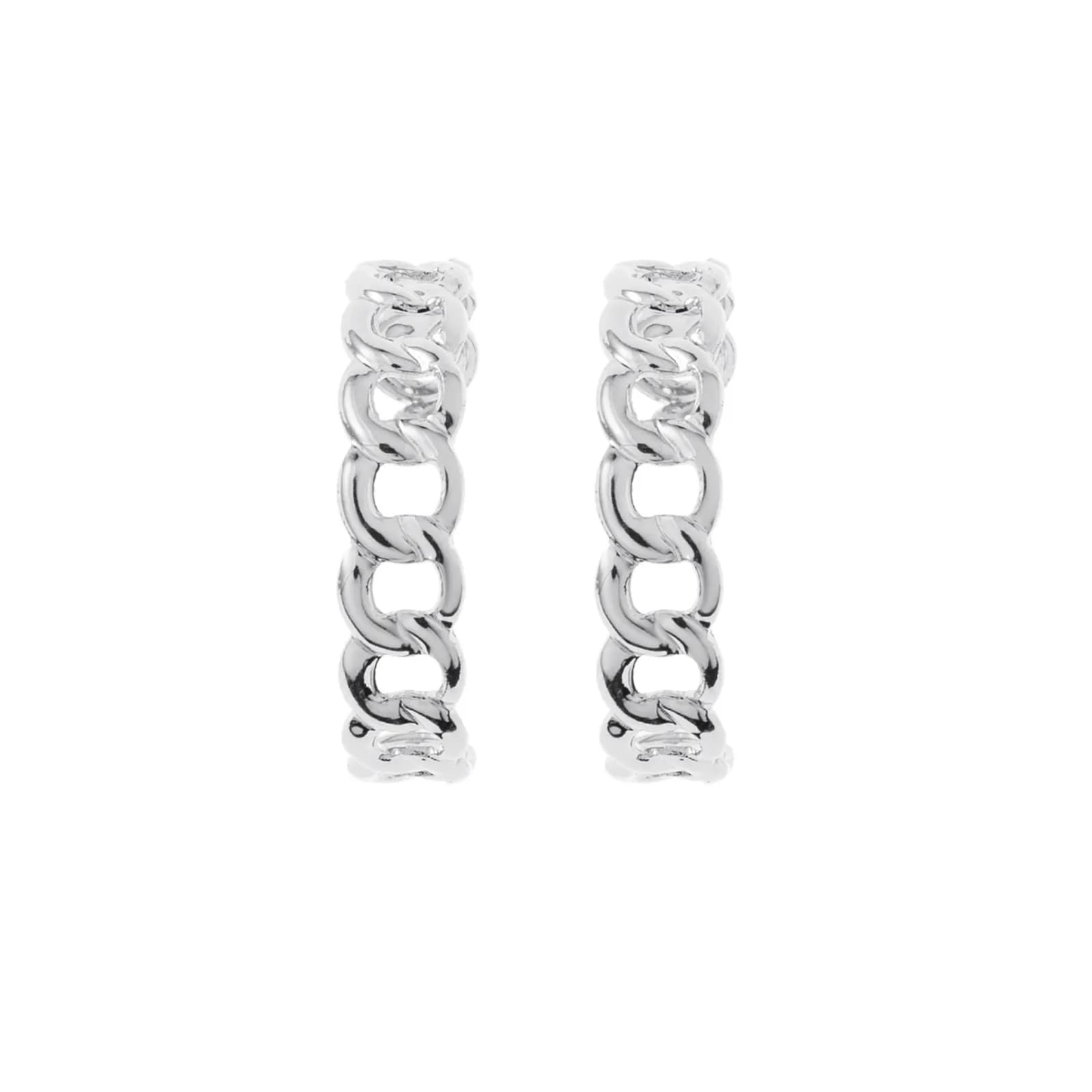 Silverfärgade örhängen, kedjeformade C-hoops - 0,5x2 cm 2