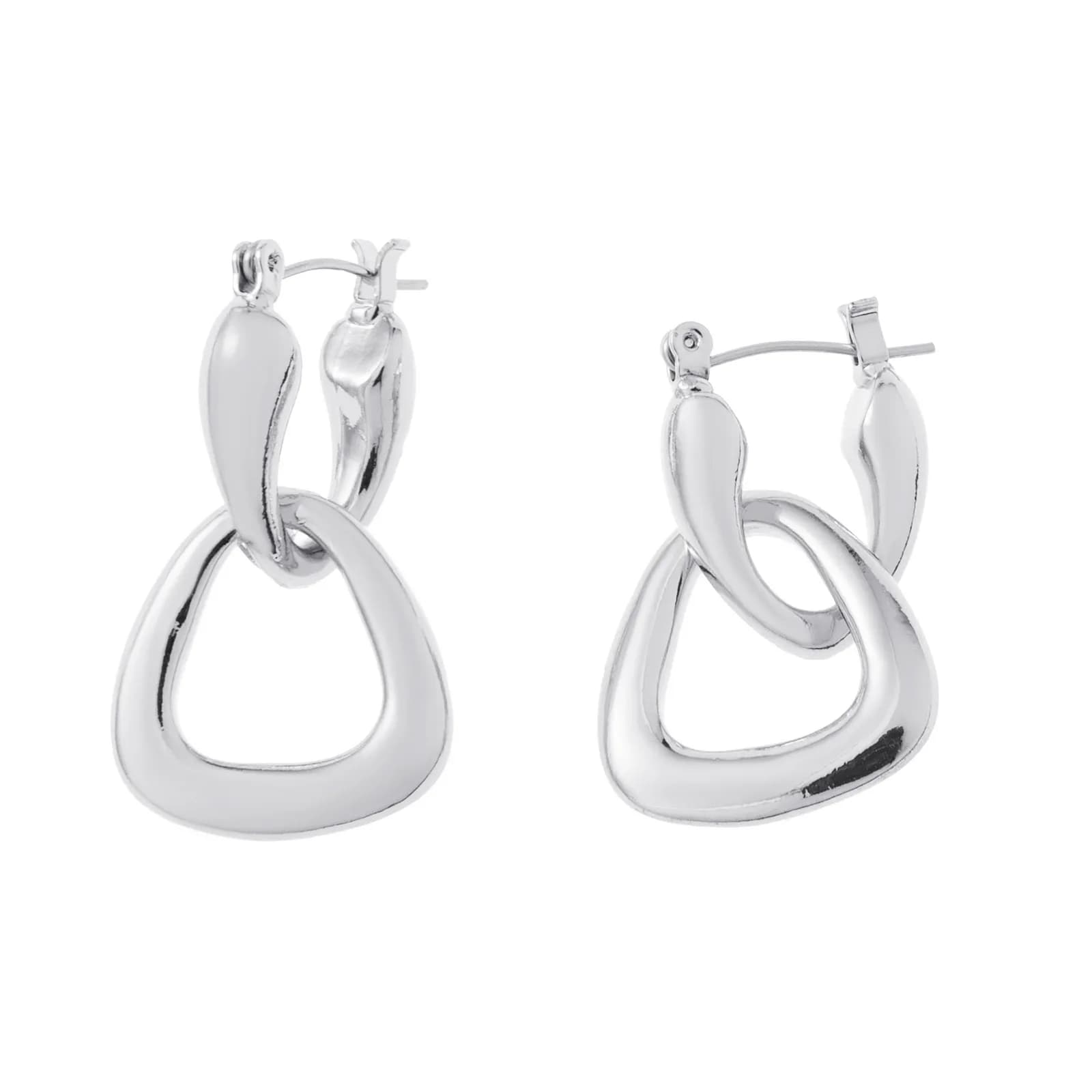 Silverfärgade örhängen, triangulära hoops - 1,5x3 cm 2