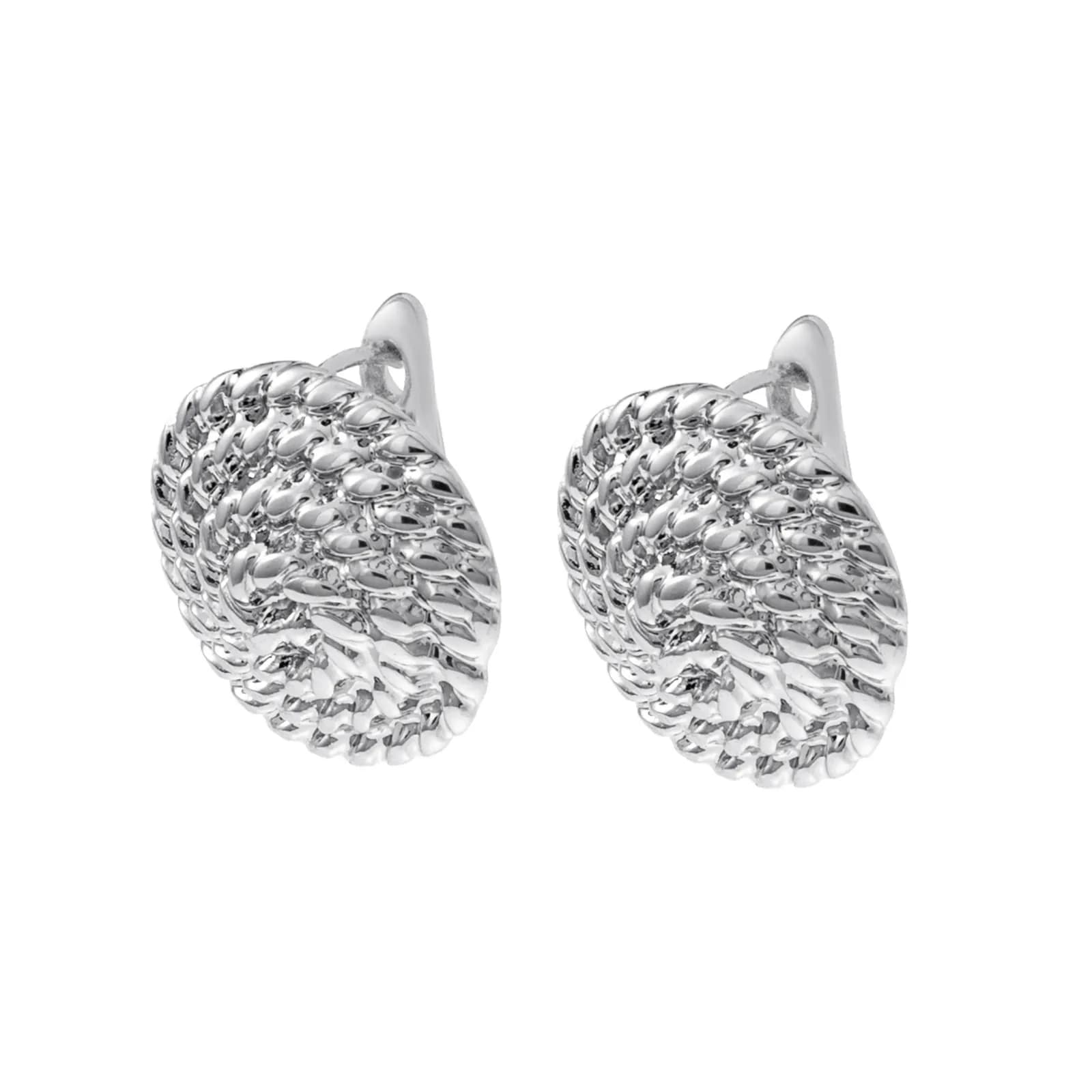 Silverfärgade örhängen, snurrade runda med klicklås - 2x2 cm 2