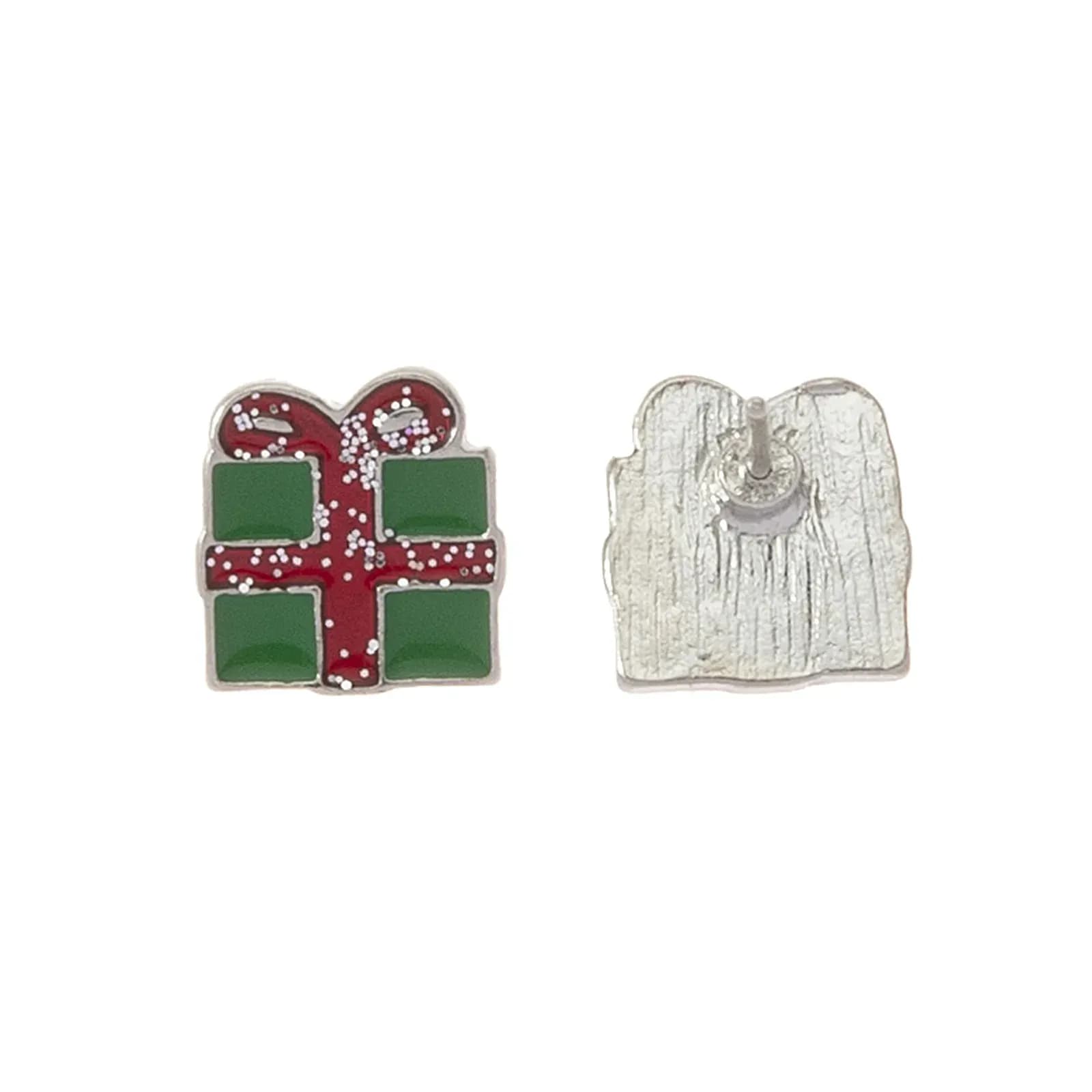 Silverfärgade örhängen, studs paket med rosett - 1 cm 2
