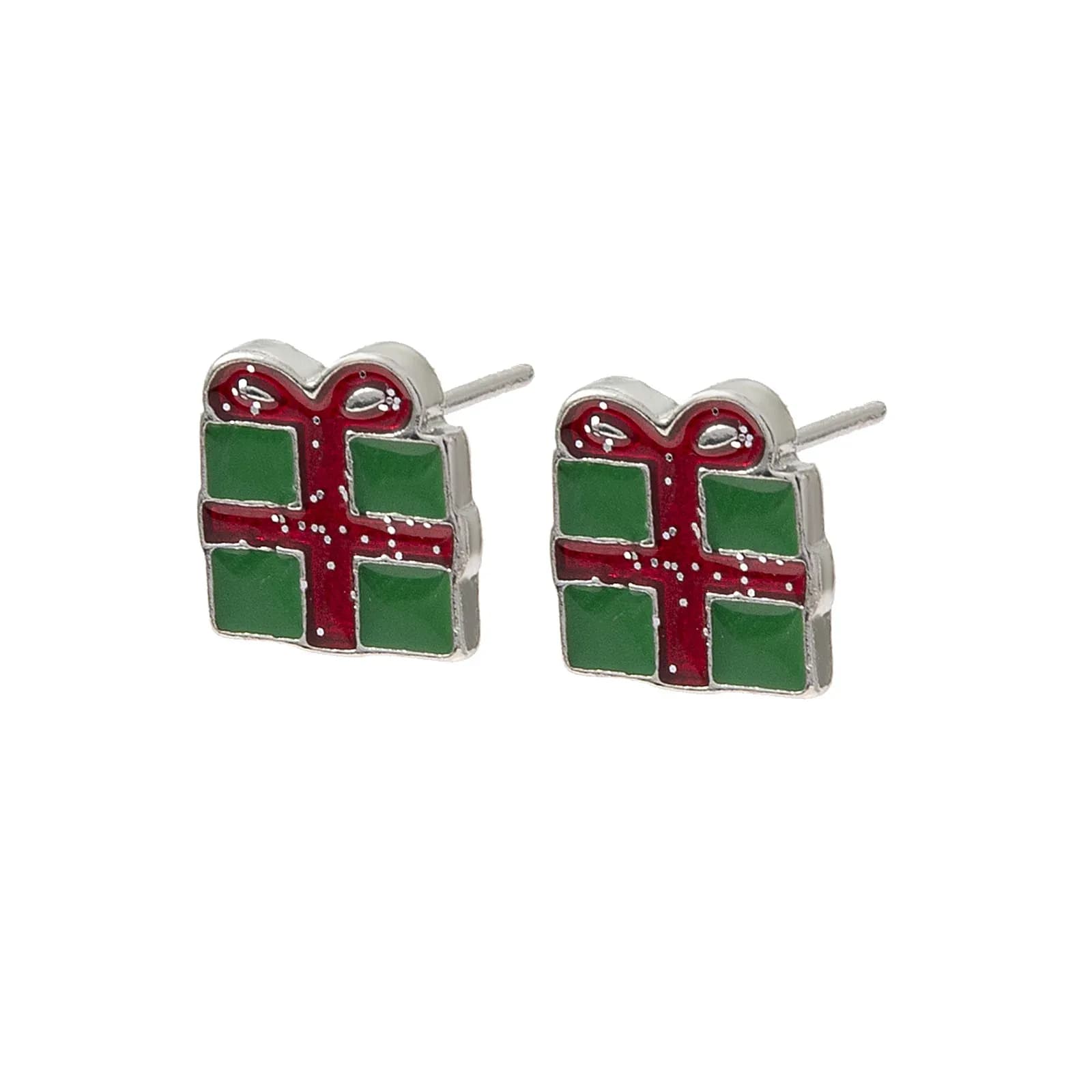 Silverfärgade örhängen, studs paket med rosett - 1 cm 3