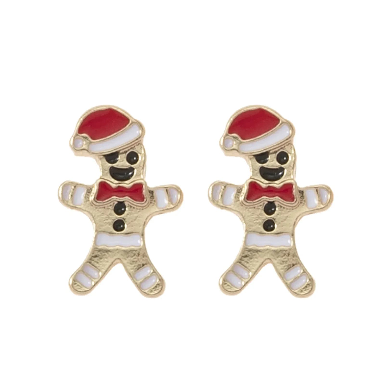 Guldfärgade studs, pepparkaksgubbe - 1 cm 1