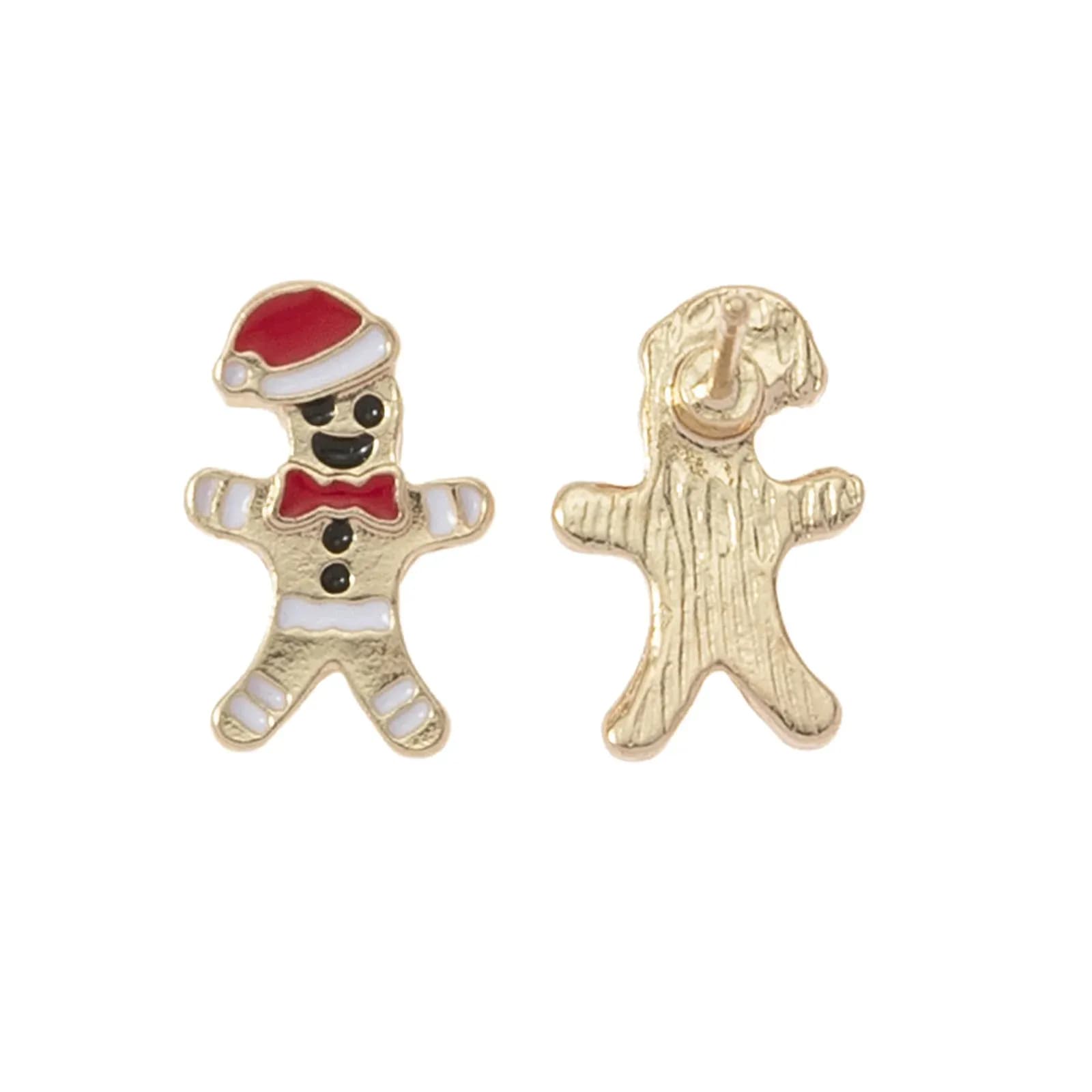 Guldfärgade studs, pepparkaksgubbe - 1 cm 2
