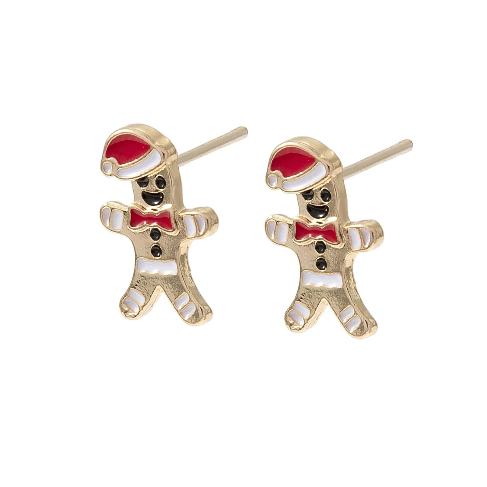 Guldfärgade studs, pepparkaksgubbe - 1 cm 3