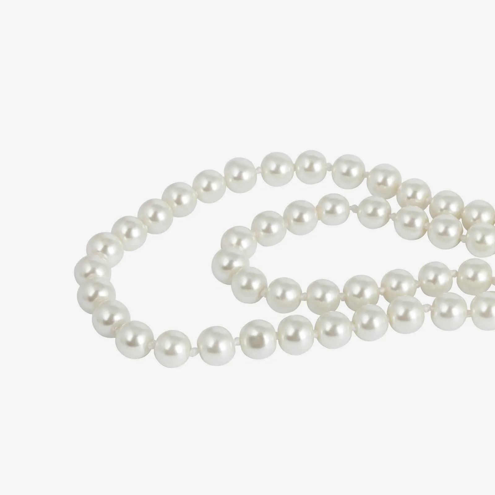 Pärlhalsband - vita pärlor, 120 cm. 2
