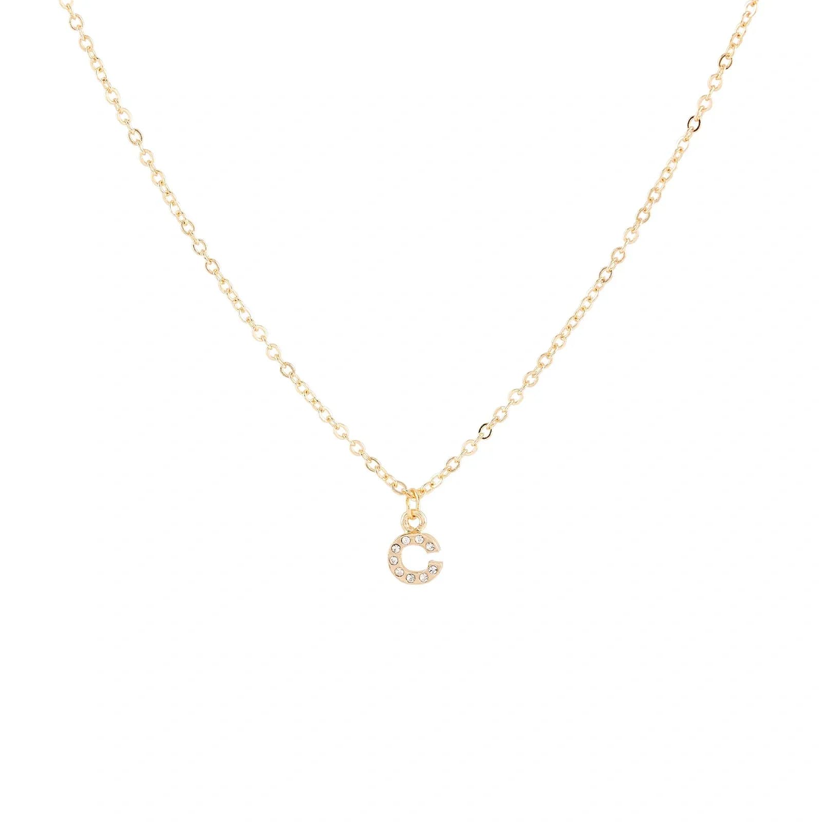 Guldfärgat halsband - bokstav C