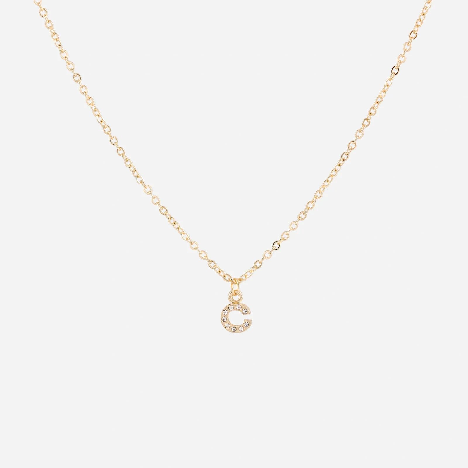 Guldfärgat halsband - bokstav C