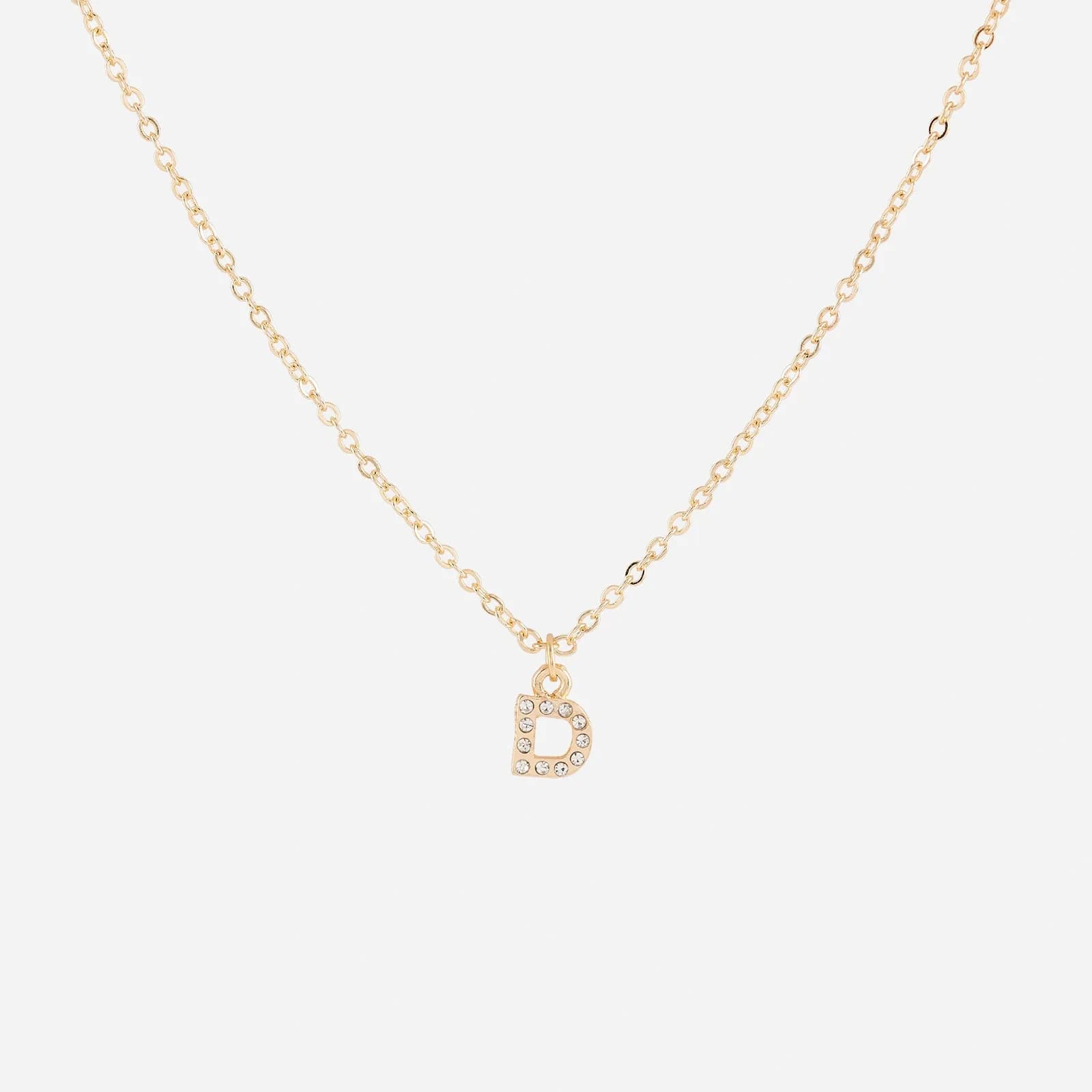 Guldfärgat halsband - bokstav D