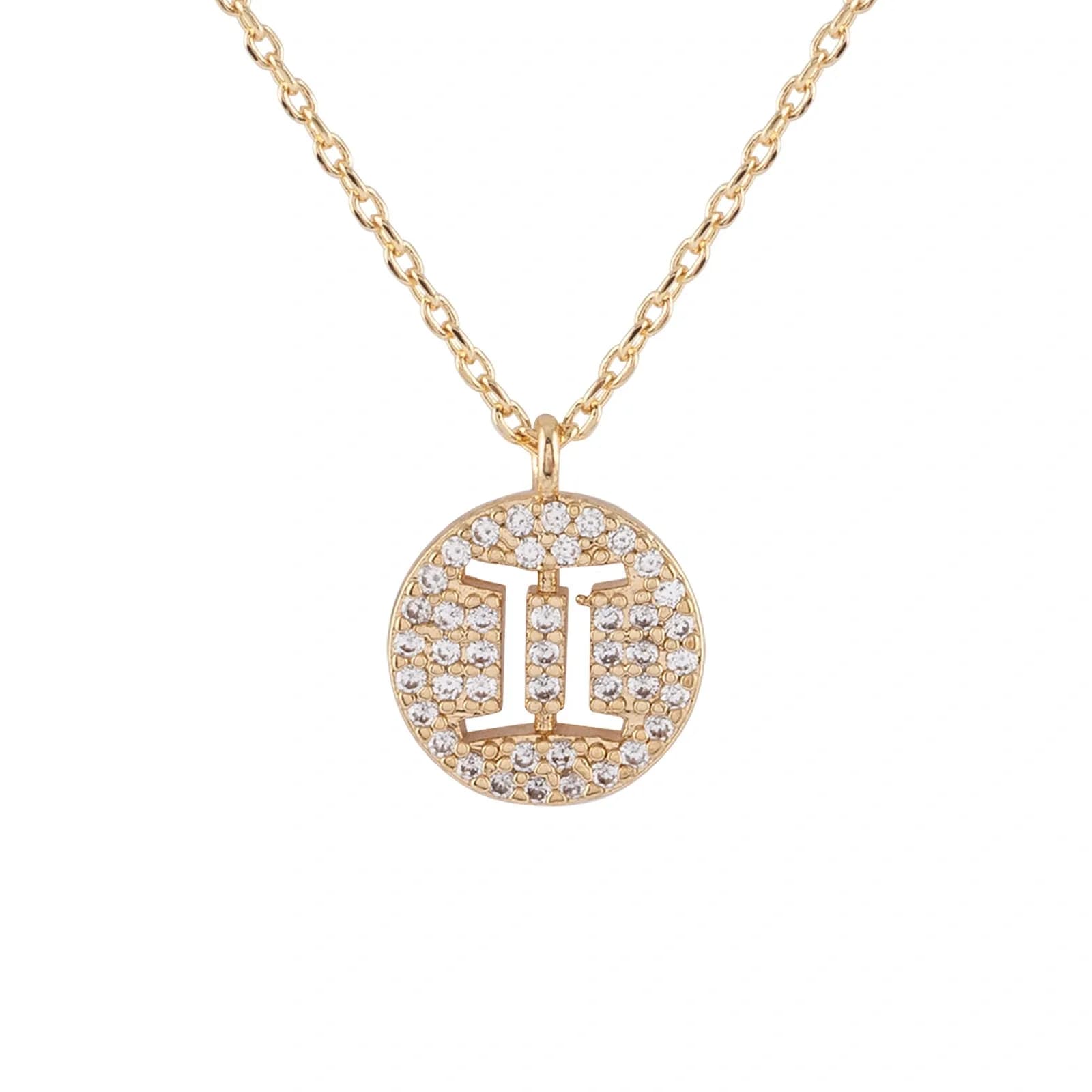 Guldfärgat halsband stjärntecken symbol - Tvillingarna 2