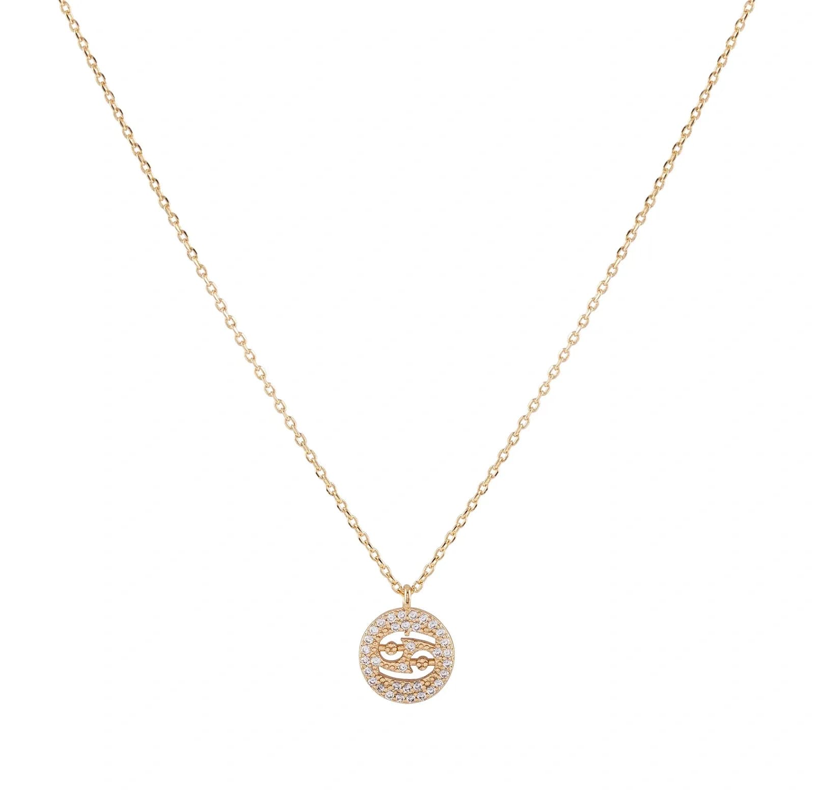 Guldfärgat halsband stjärntecken symbol - Kräftan