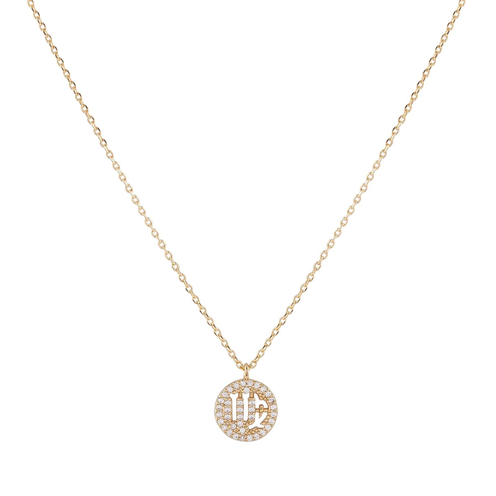 Guldfärgat halsband stjärntecken symbol -Jungfrun