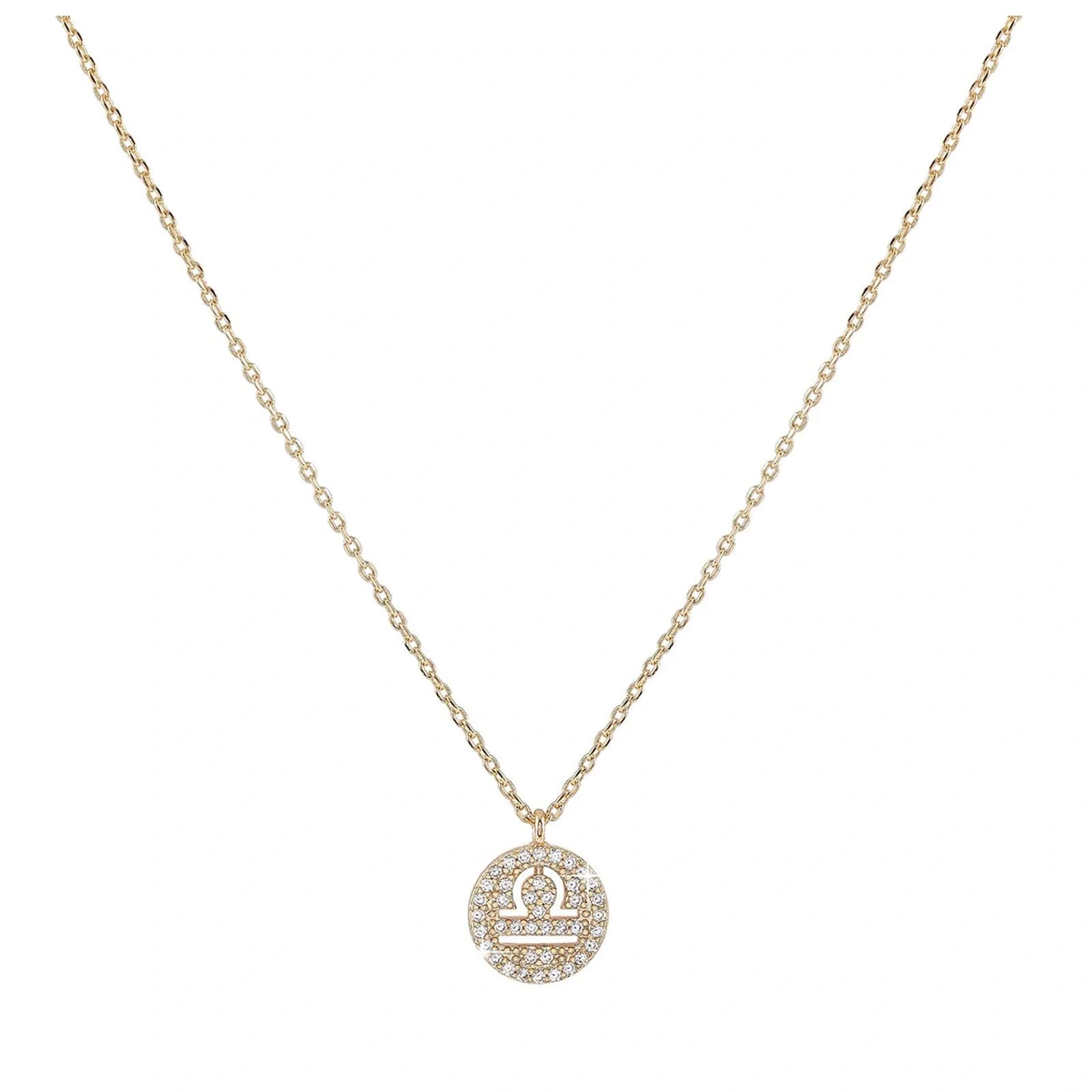 Guldfärgat halsband stjärntecken symbol - vågen