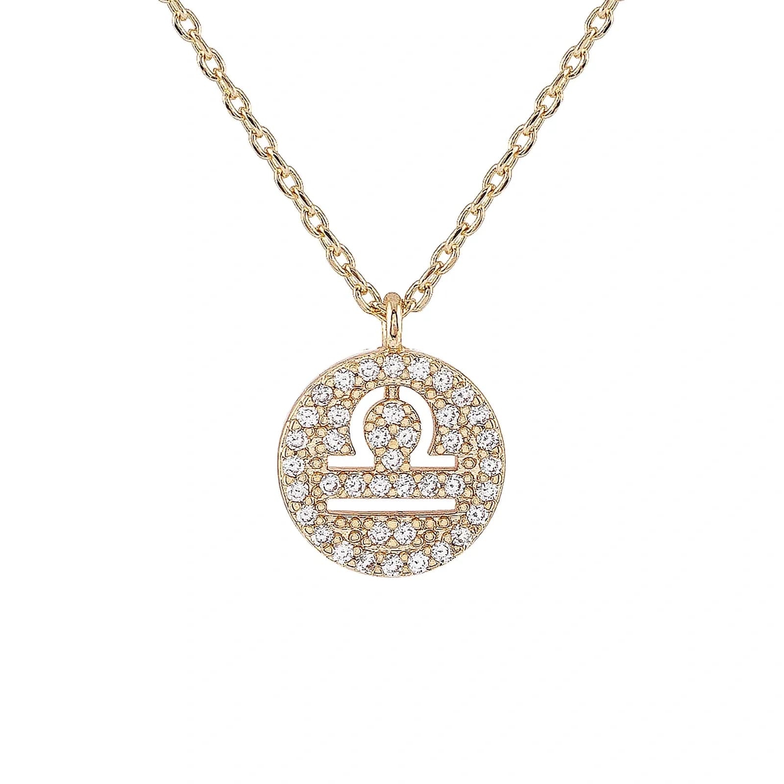 Guldfärgat halsband stjärntecken symbol - vågen 2