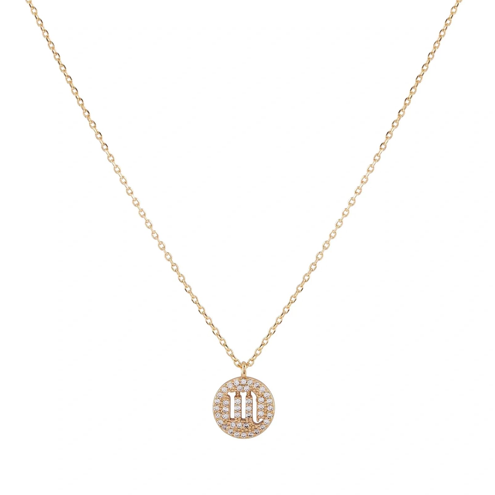 Guldfärgat halsband stjärntecken symbol - Skorpionen
