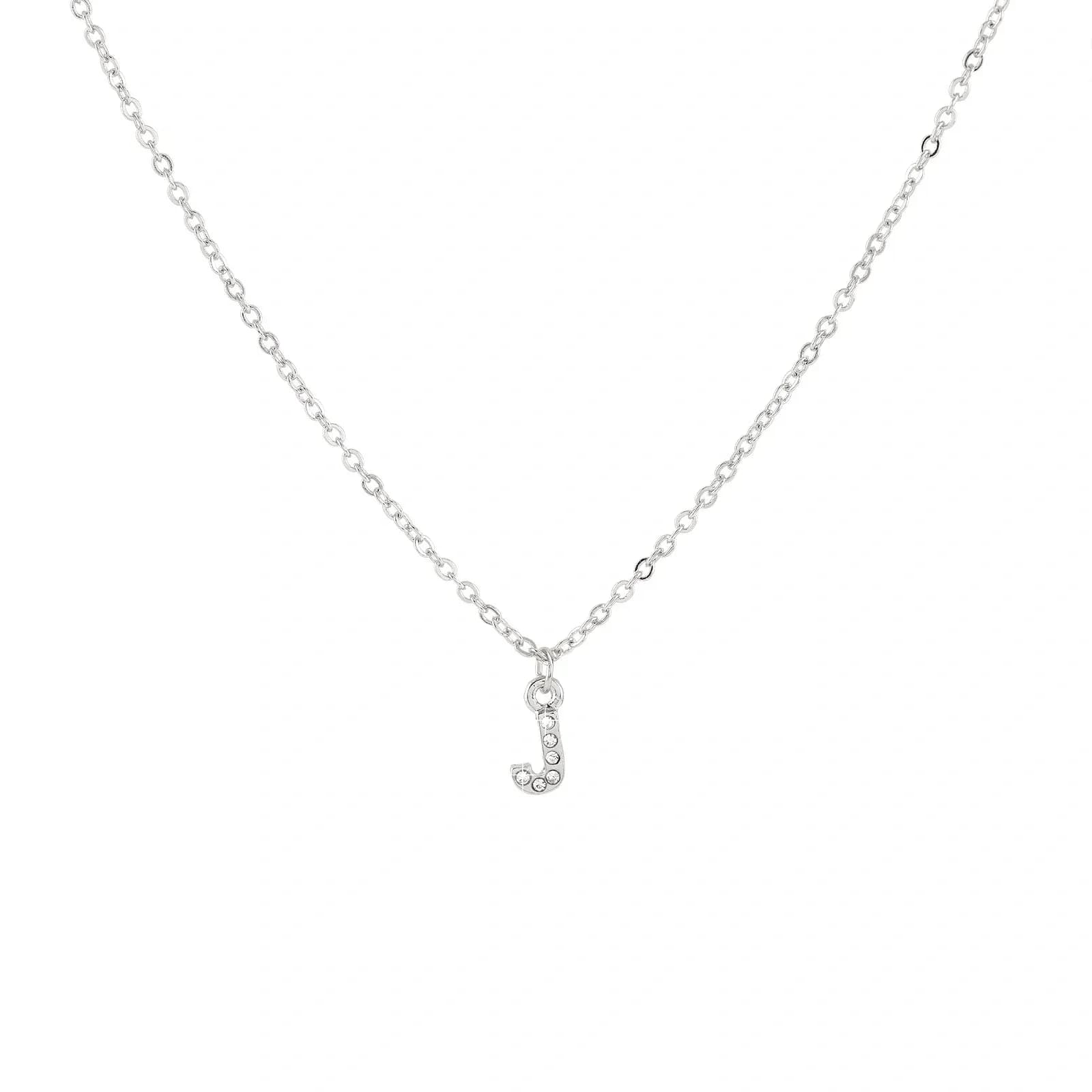 Silverfärgat halsband - bokstav J