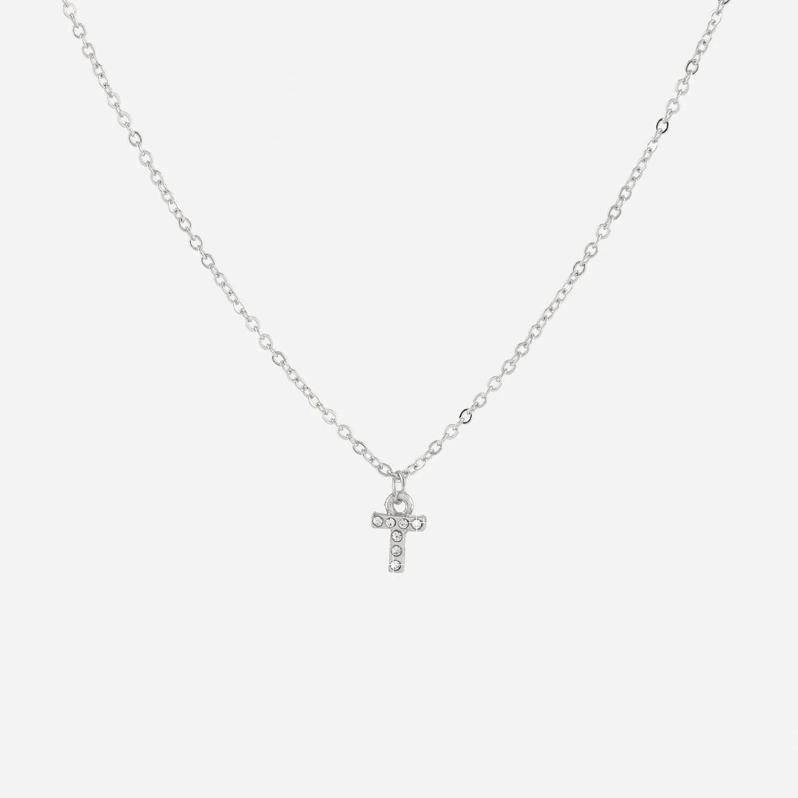 Silverfärgat halsband - bokstav T
