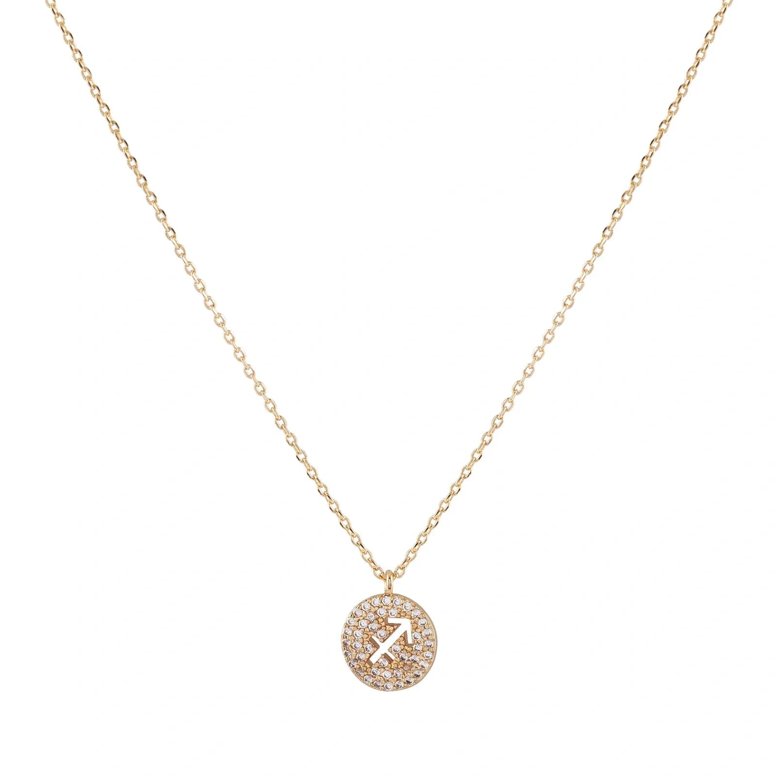 Guldfärgat halsband stjärntecken symbol - Skytten