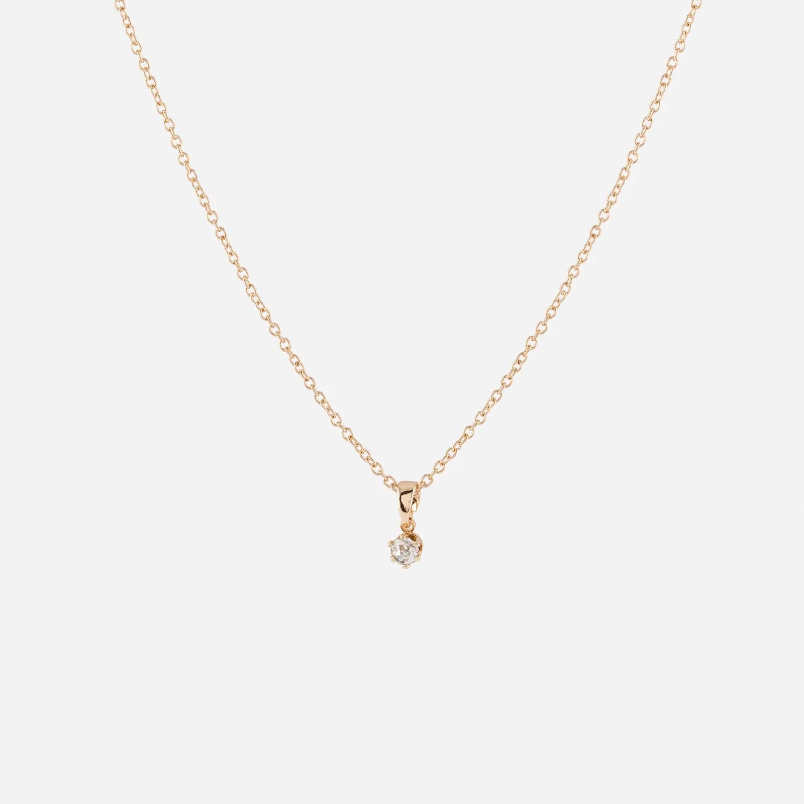 Guldfärgat halsband med berlock - 42 cm