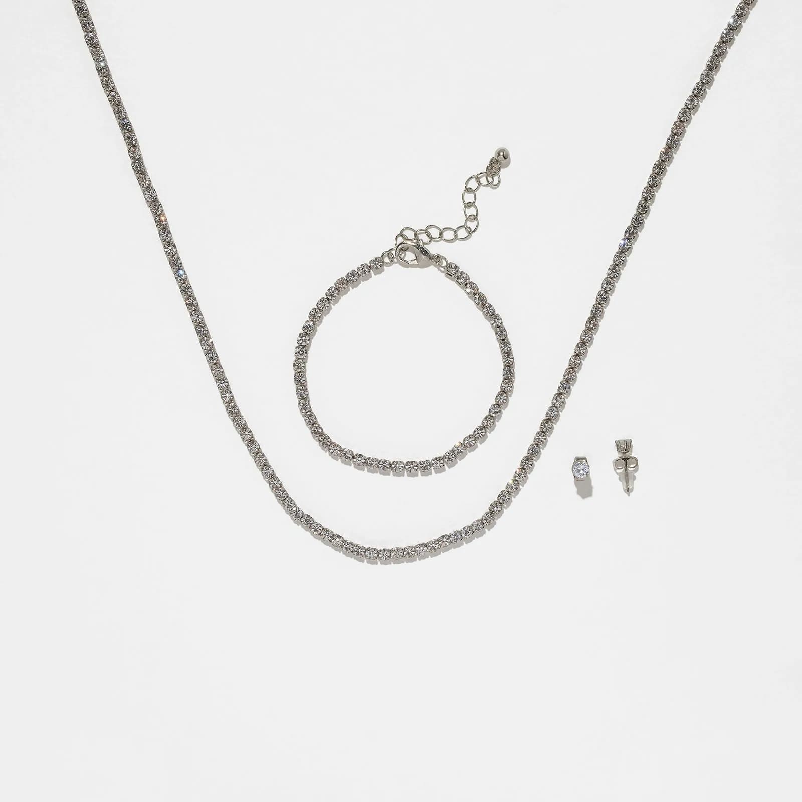 Smyckeset strass - armband, örhängen & halsband 4