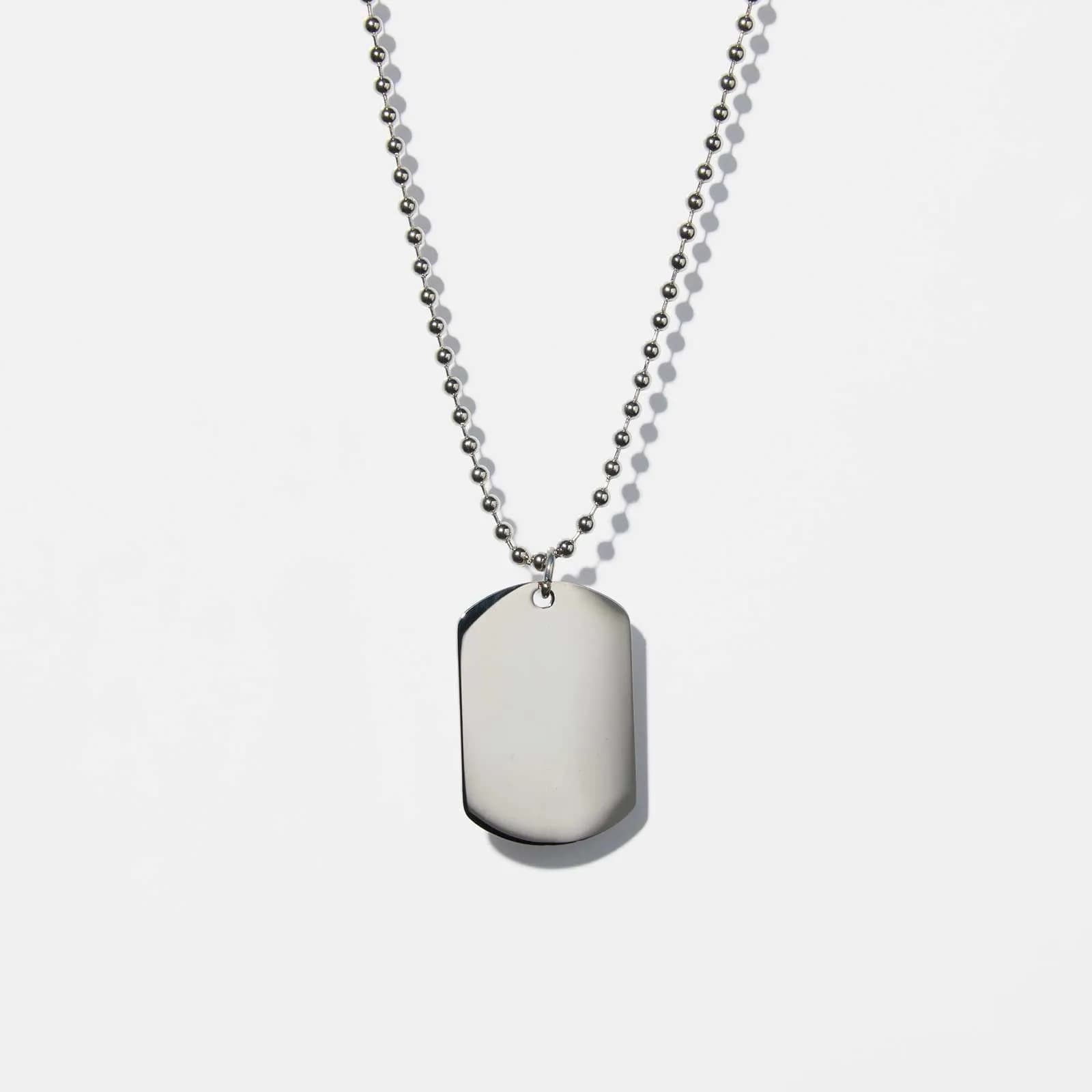 Halsband herr, kulkedja med dog tag