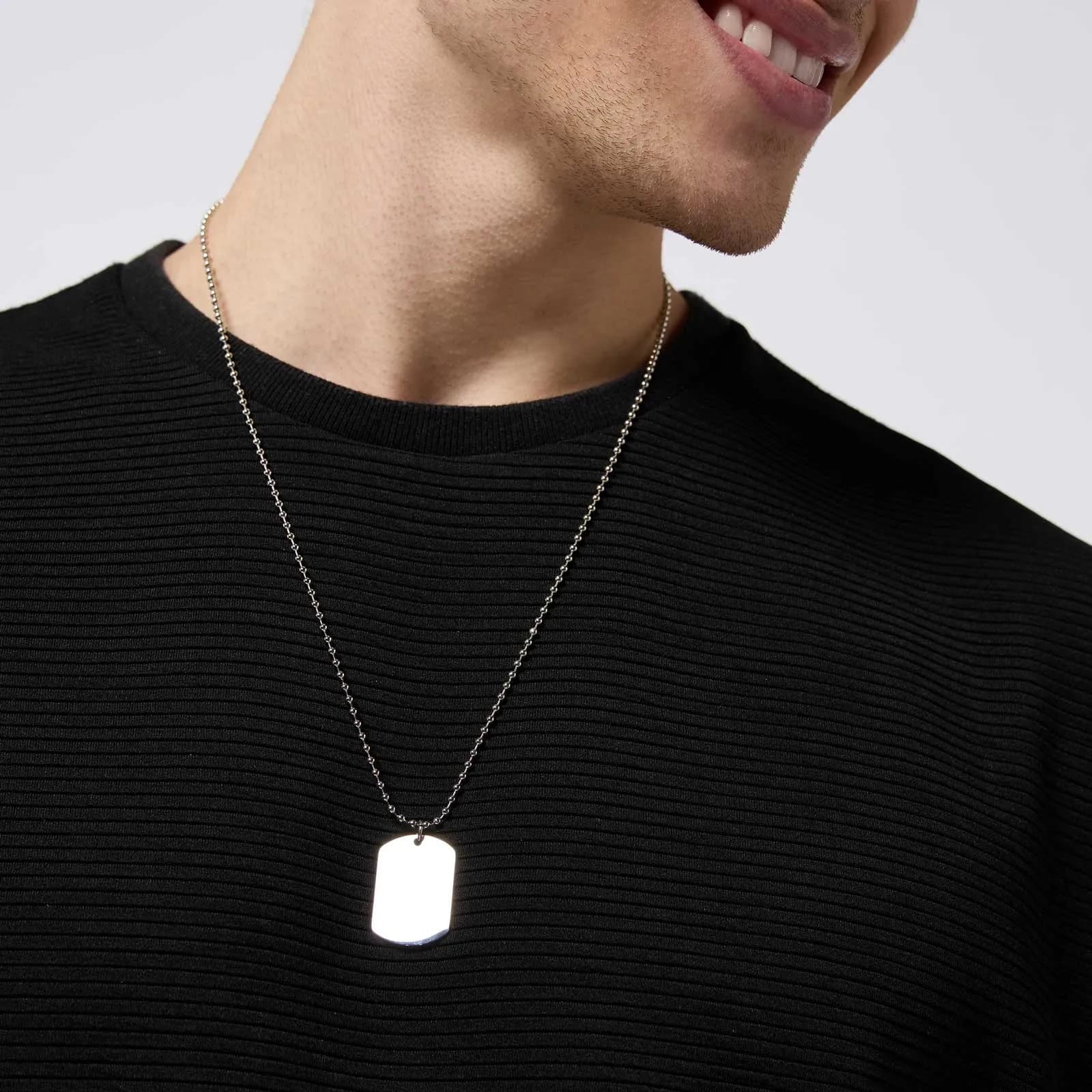 Halsband herr, kulkedja med dog tag 2