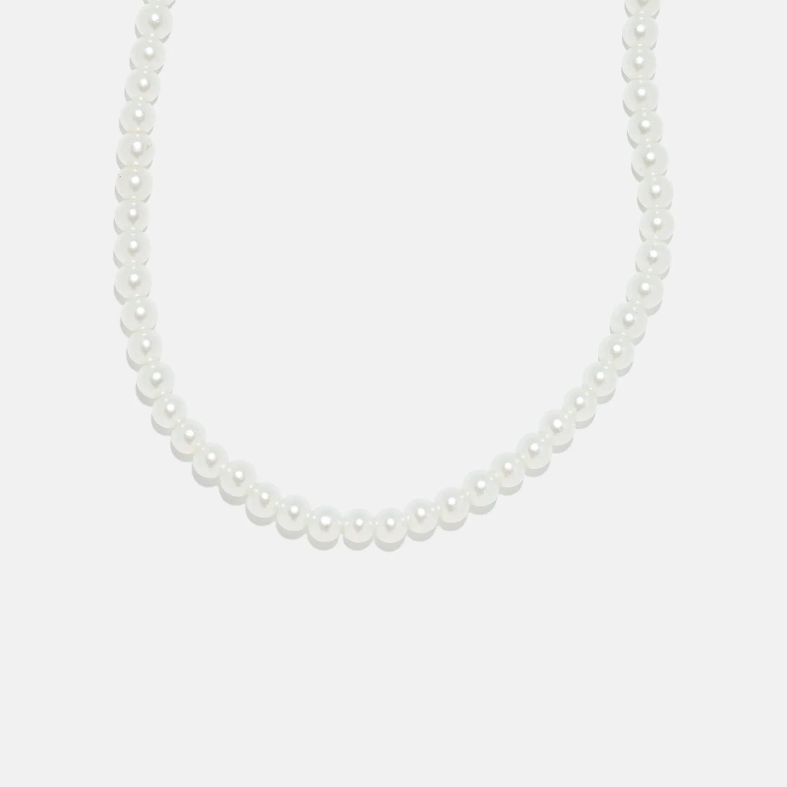 Pärlhalsband - vita pärlor, 40+6cm 1