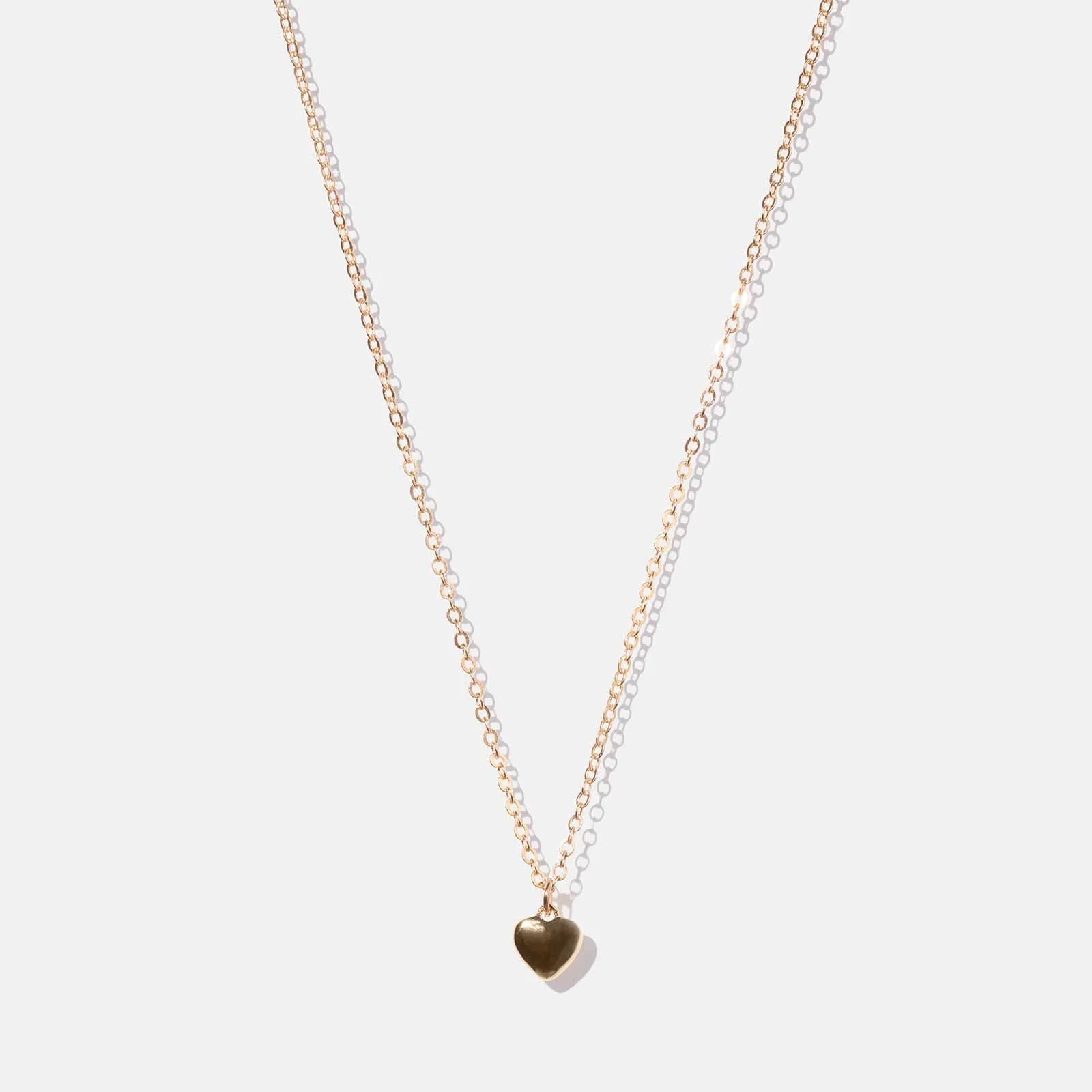 Guldfärgat halsband - kedja med hjärta, 42+6 cm