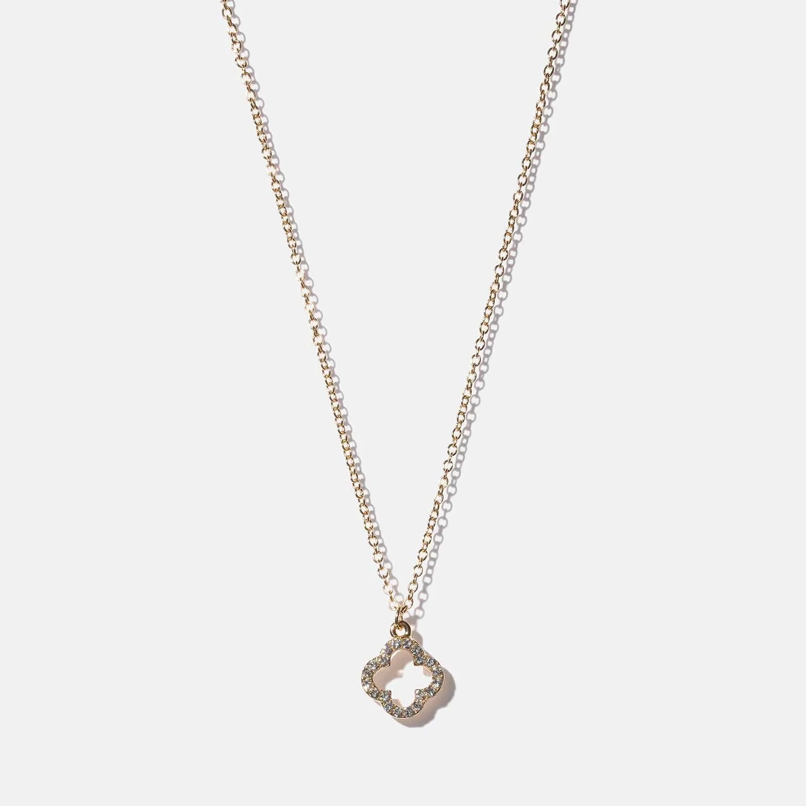 Guldfärgat halsband - fyrklöver, 42+6cm