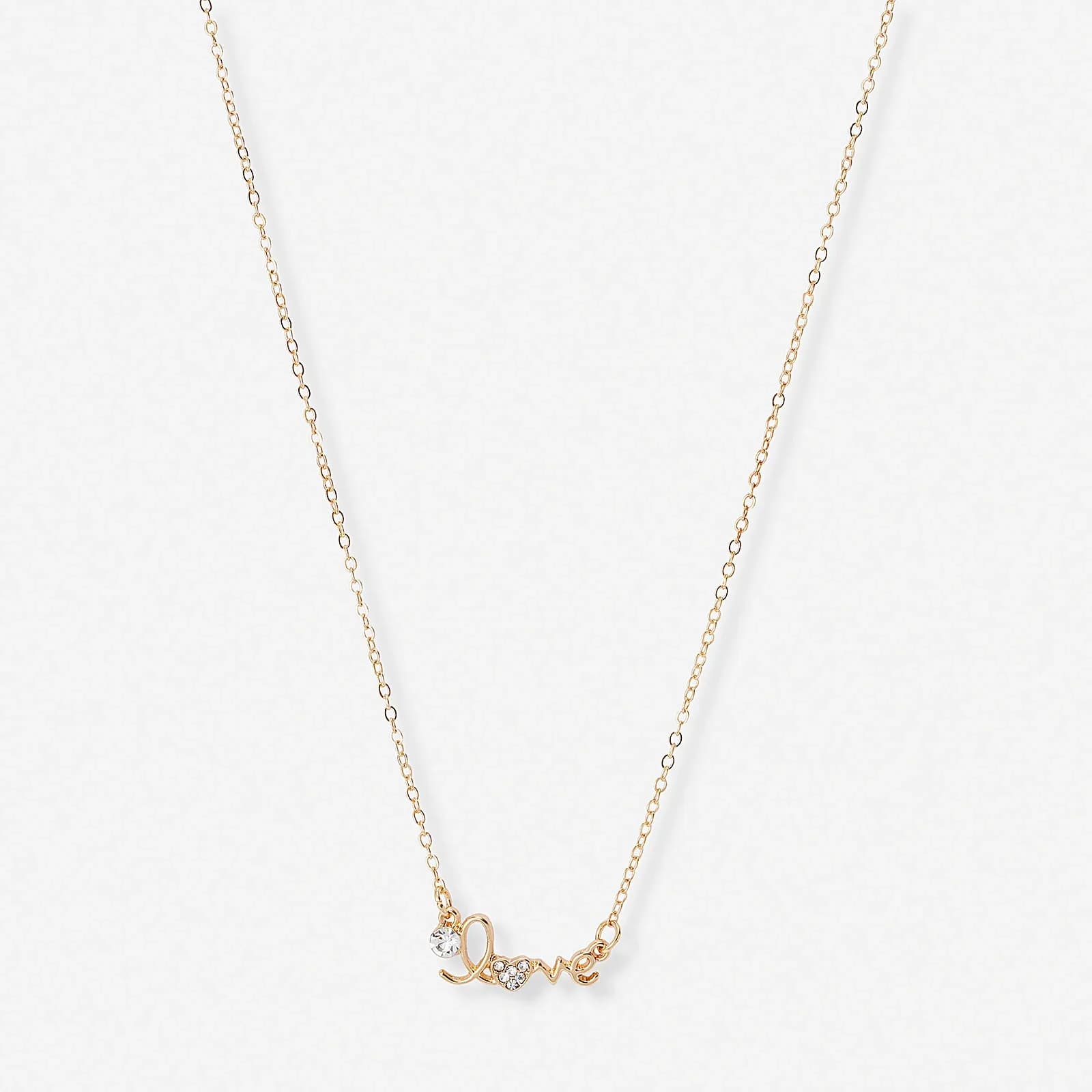 Guldfärgat halsband "LOVE" - 42+7cm 1