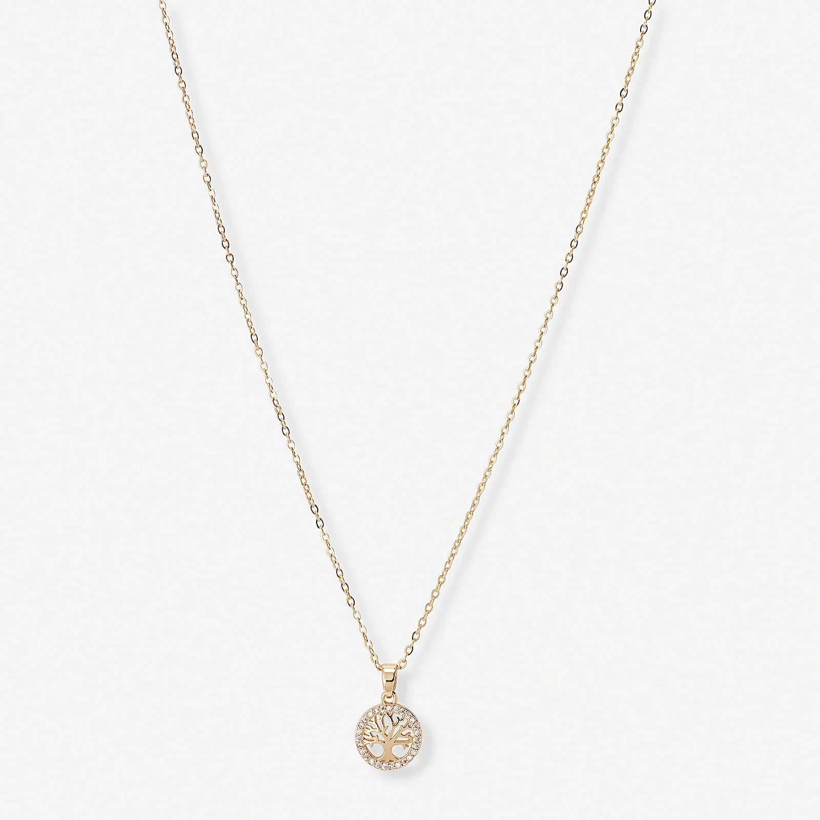 Guldfärgat halsband, livets träd, 40+6cm
