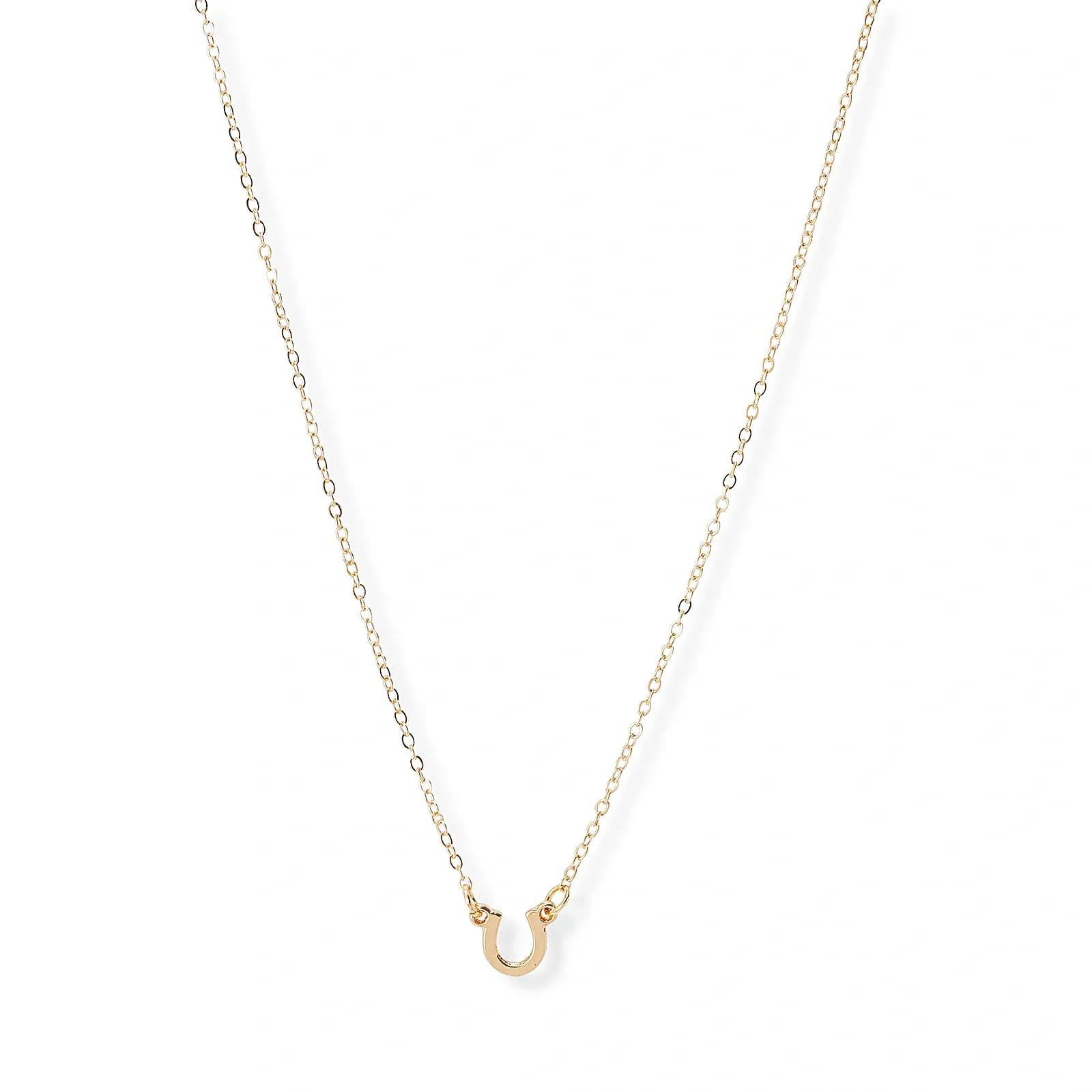 Guldfärgat halsband, hästsko, 43+7cm