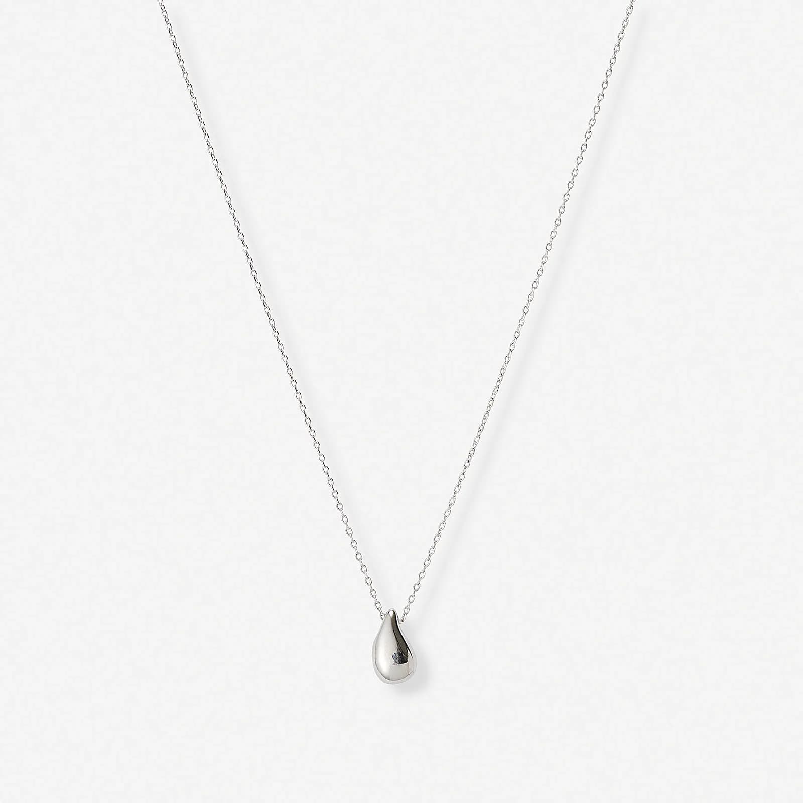 Silverfärgat halsband, droppe, 40+5cm