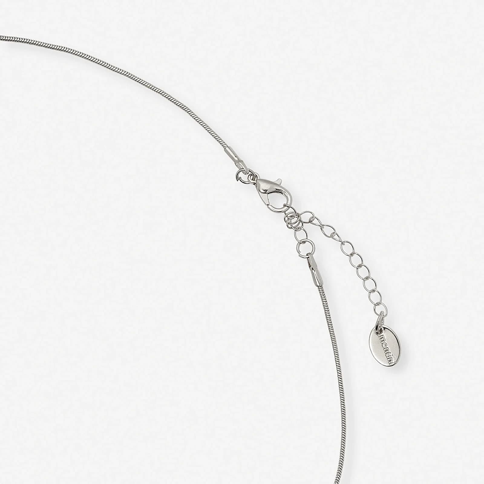 Silverfärgat halsband - vridna ringar, 60+6cm 3