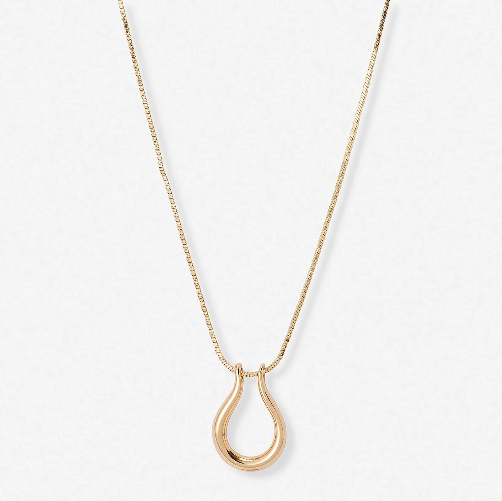 Guldfärgat halsband, bygel, 62+7cm