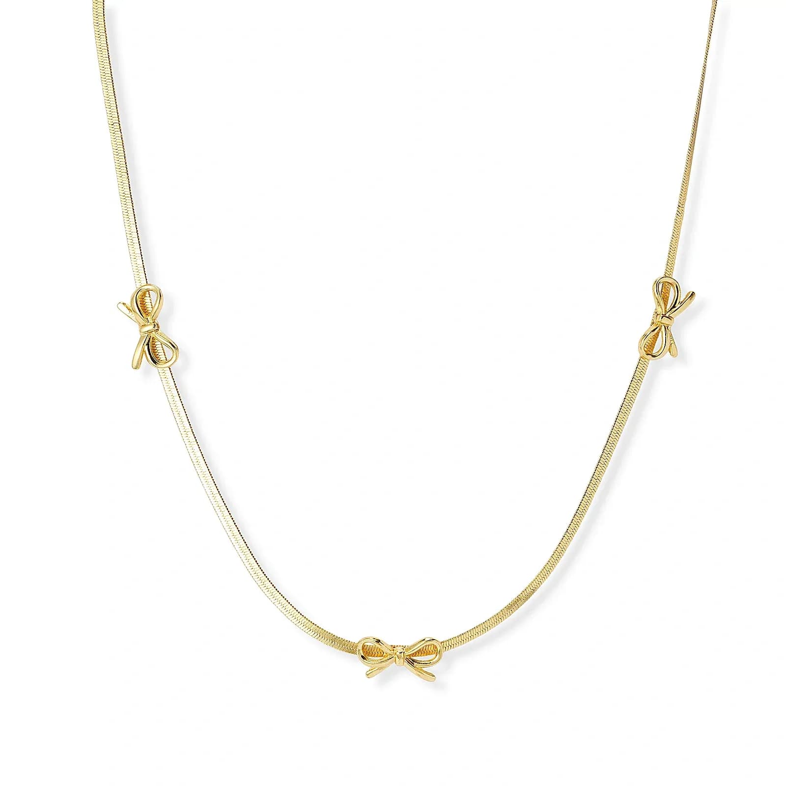 Guldfärgat halsband, rosetter, 40+6cm