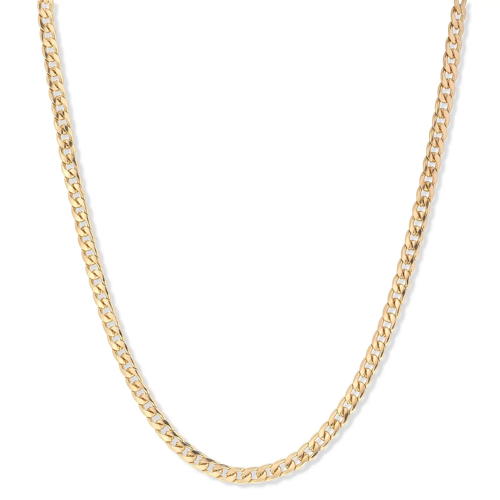Guldfärgat halsband, pansarlänk - 38+8cm